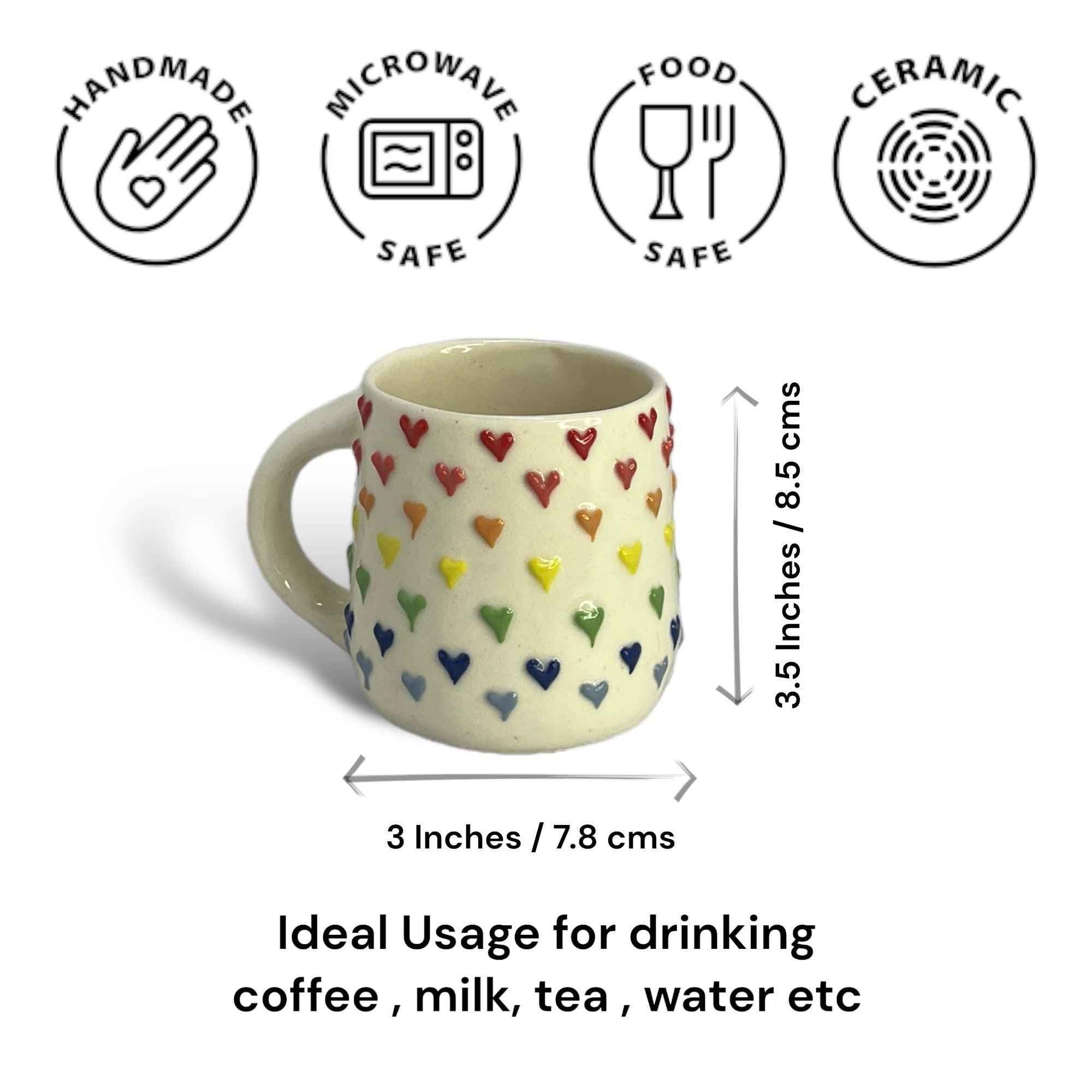Colorful Hearts Mugs - Clayful Homes