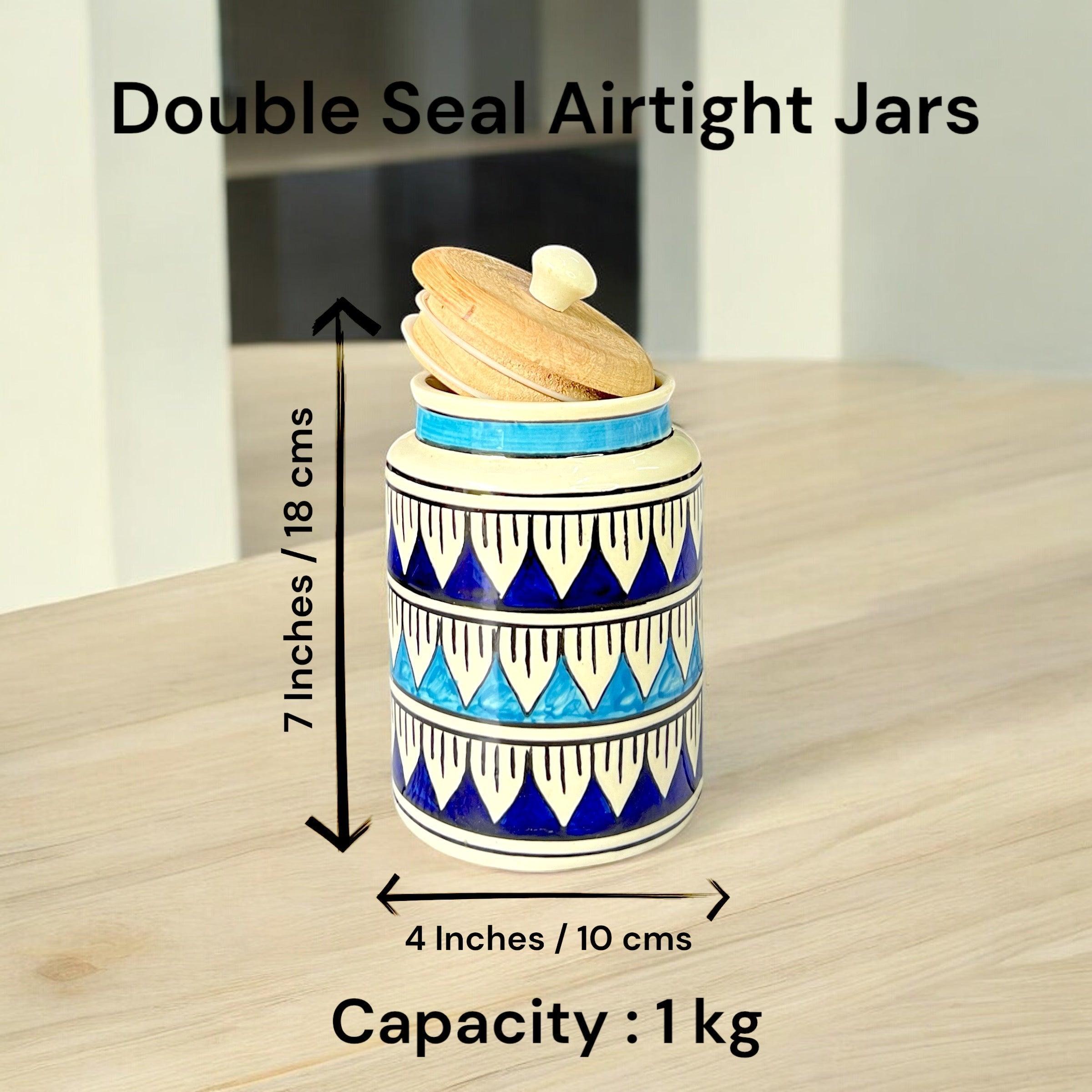 Blue & Blue Jar - Clayful Homes