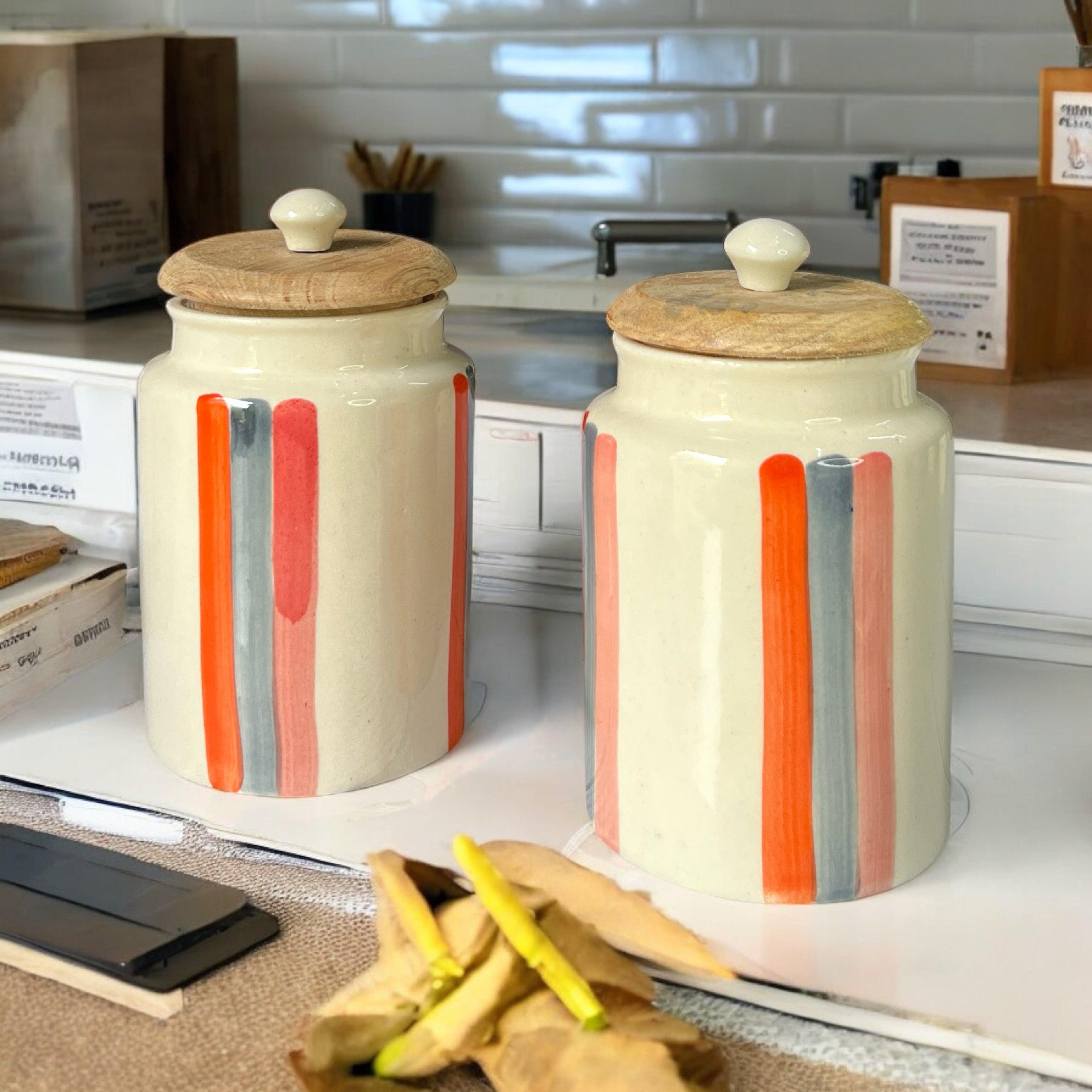 Orange Bar Jars - Clayful Homes