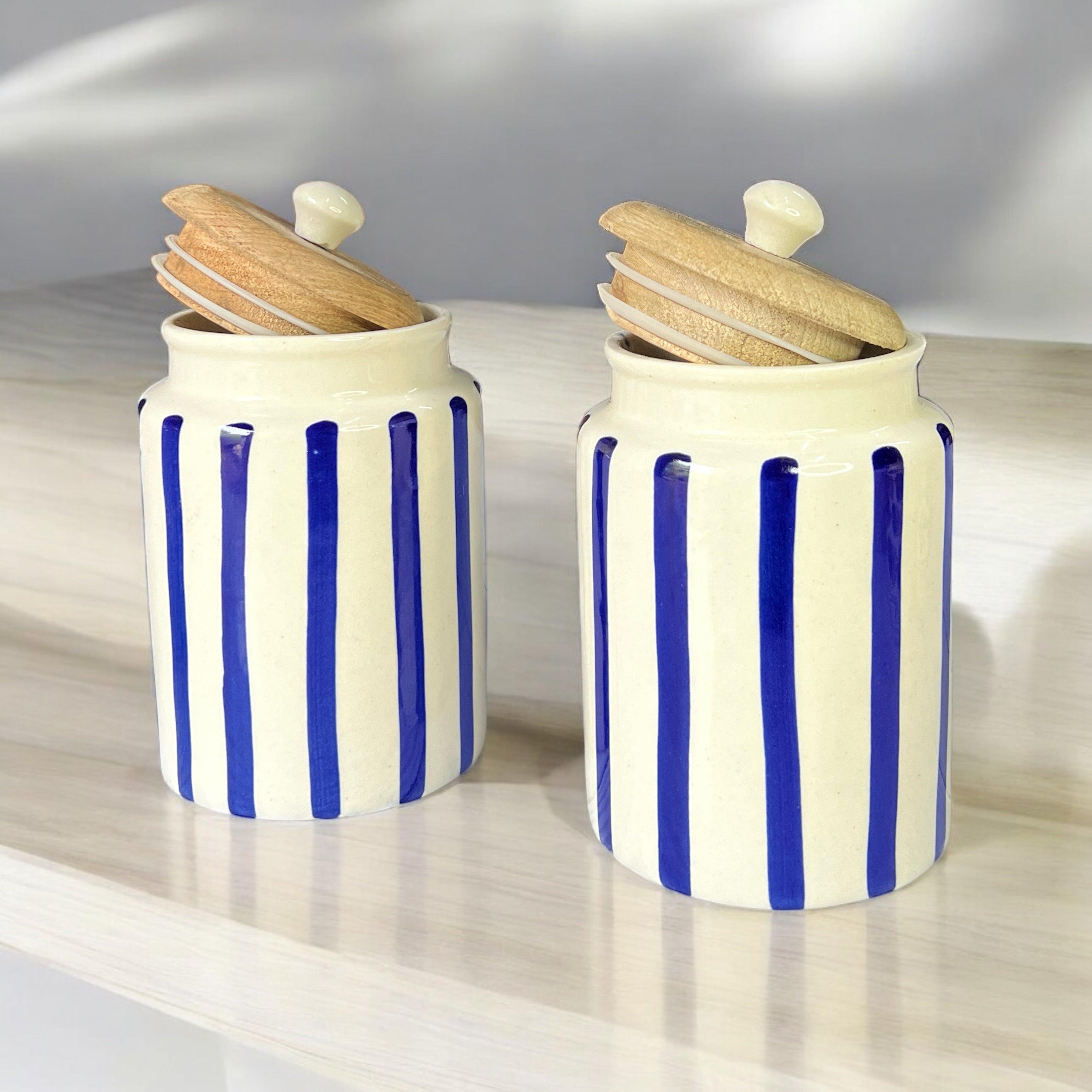 Blue Line Jars - Clayful Homes