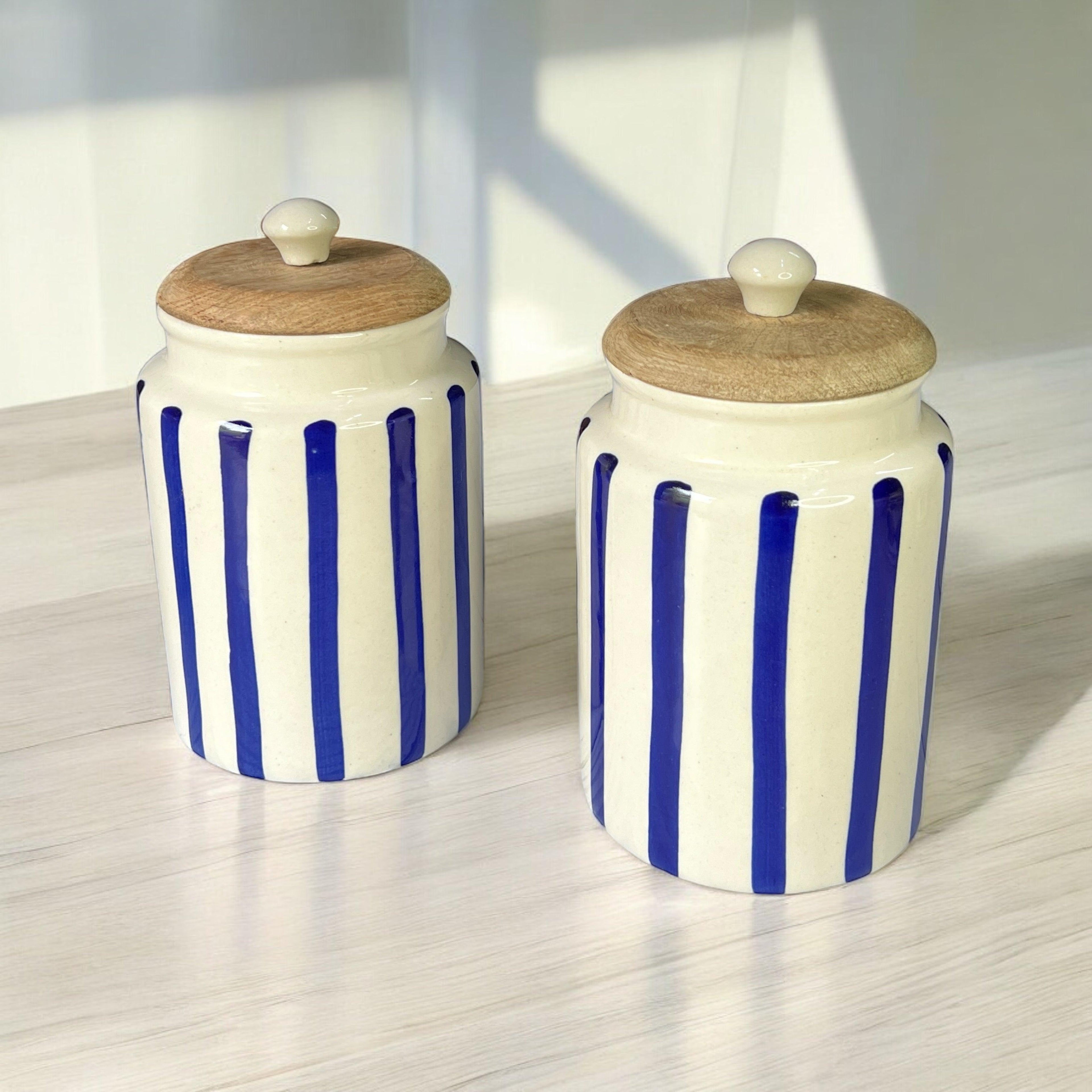 Blue Line Jars - Clayful Homes
