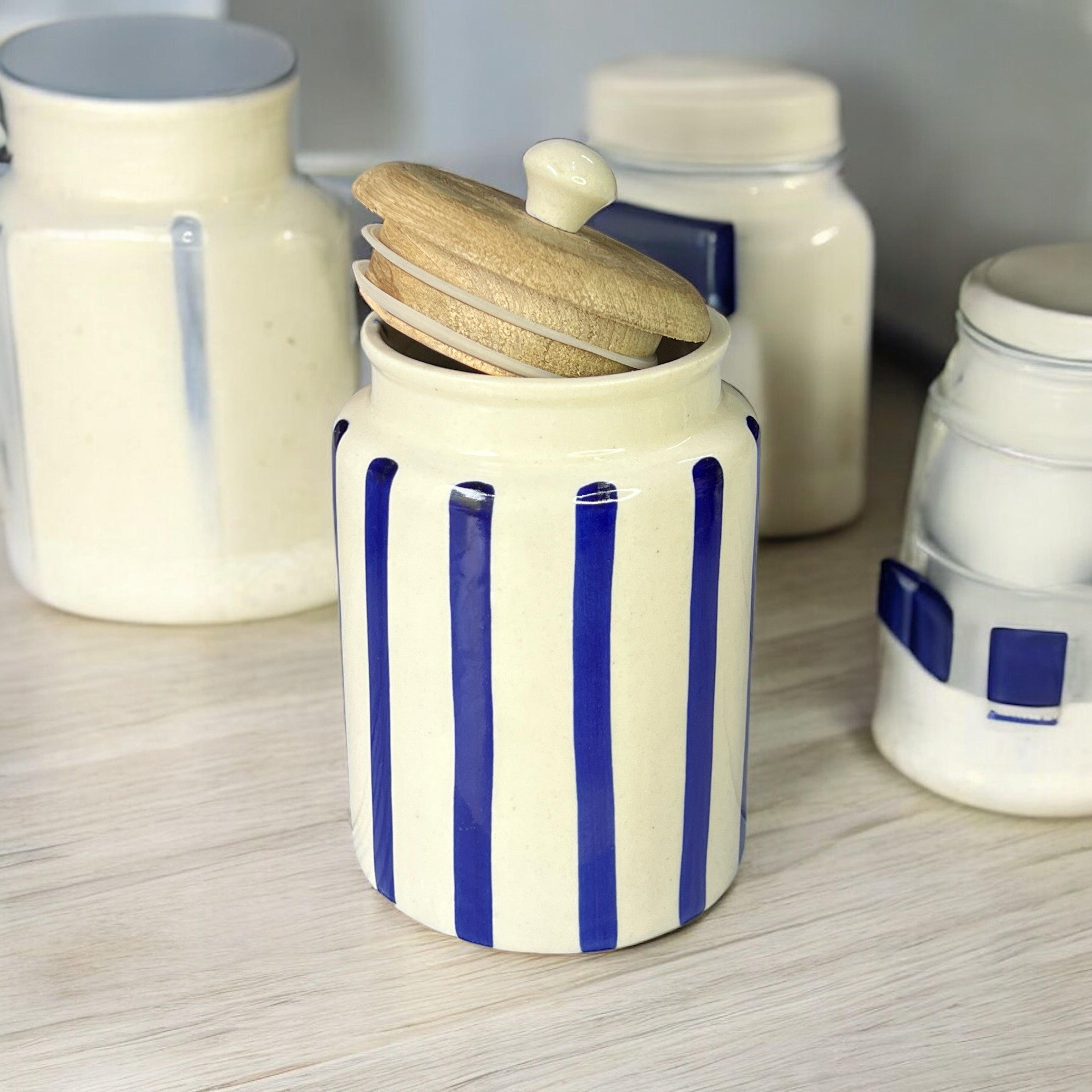 Blue Line Jars - Clayful Homes