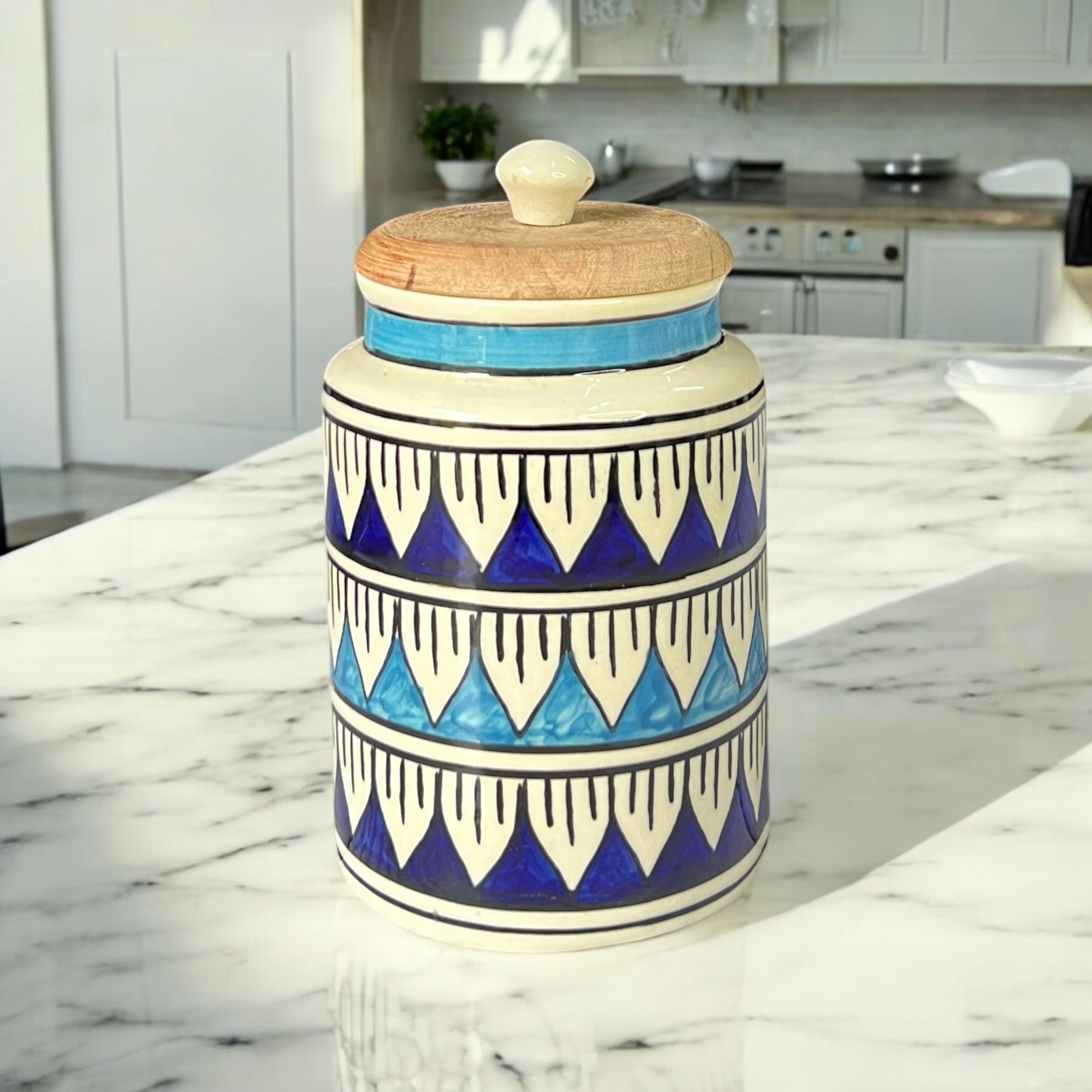 Blue & Blue Jar - Clayful Homes