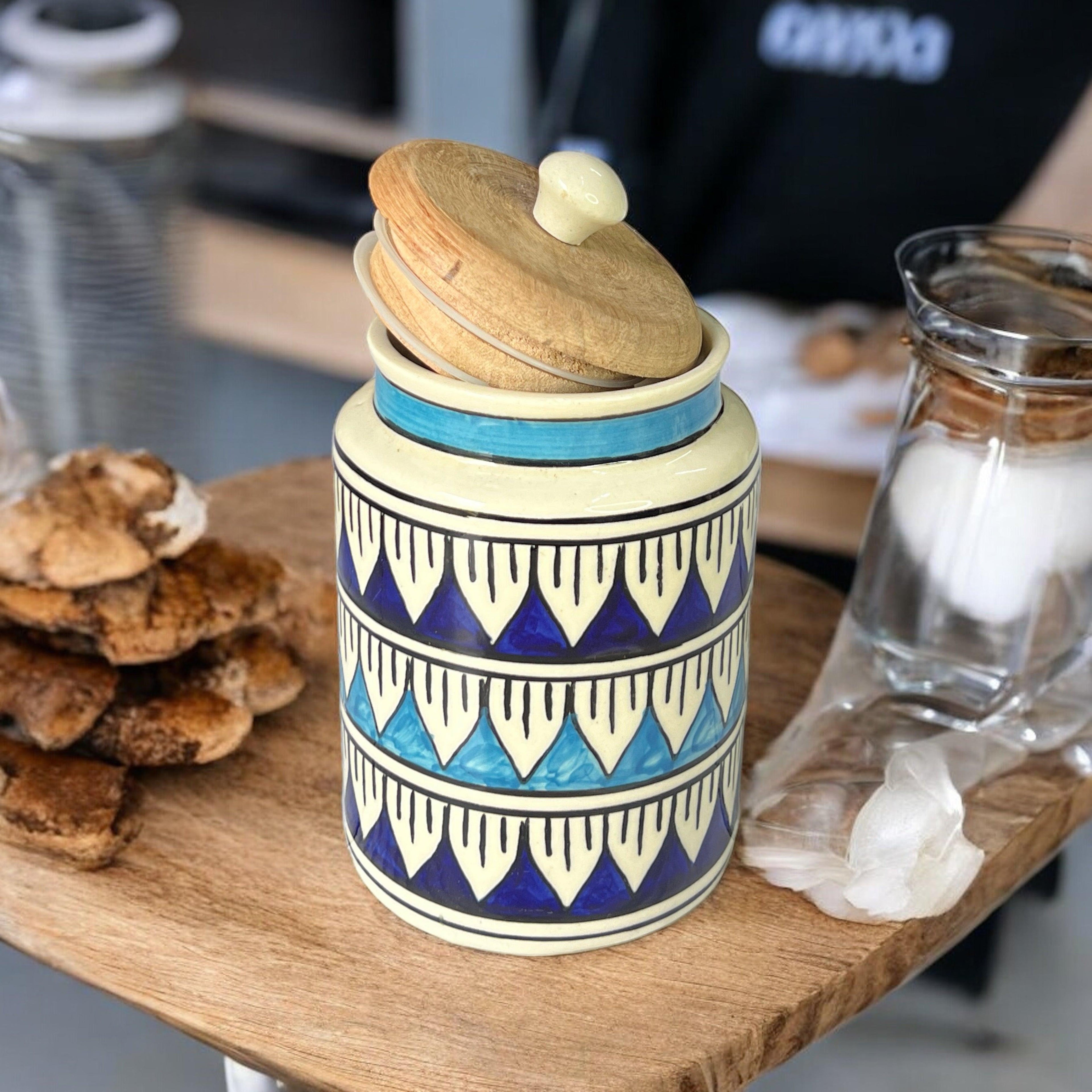 Blue & Blue Jar - Clayful Homes