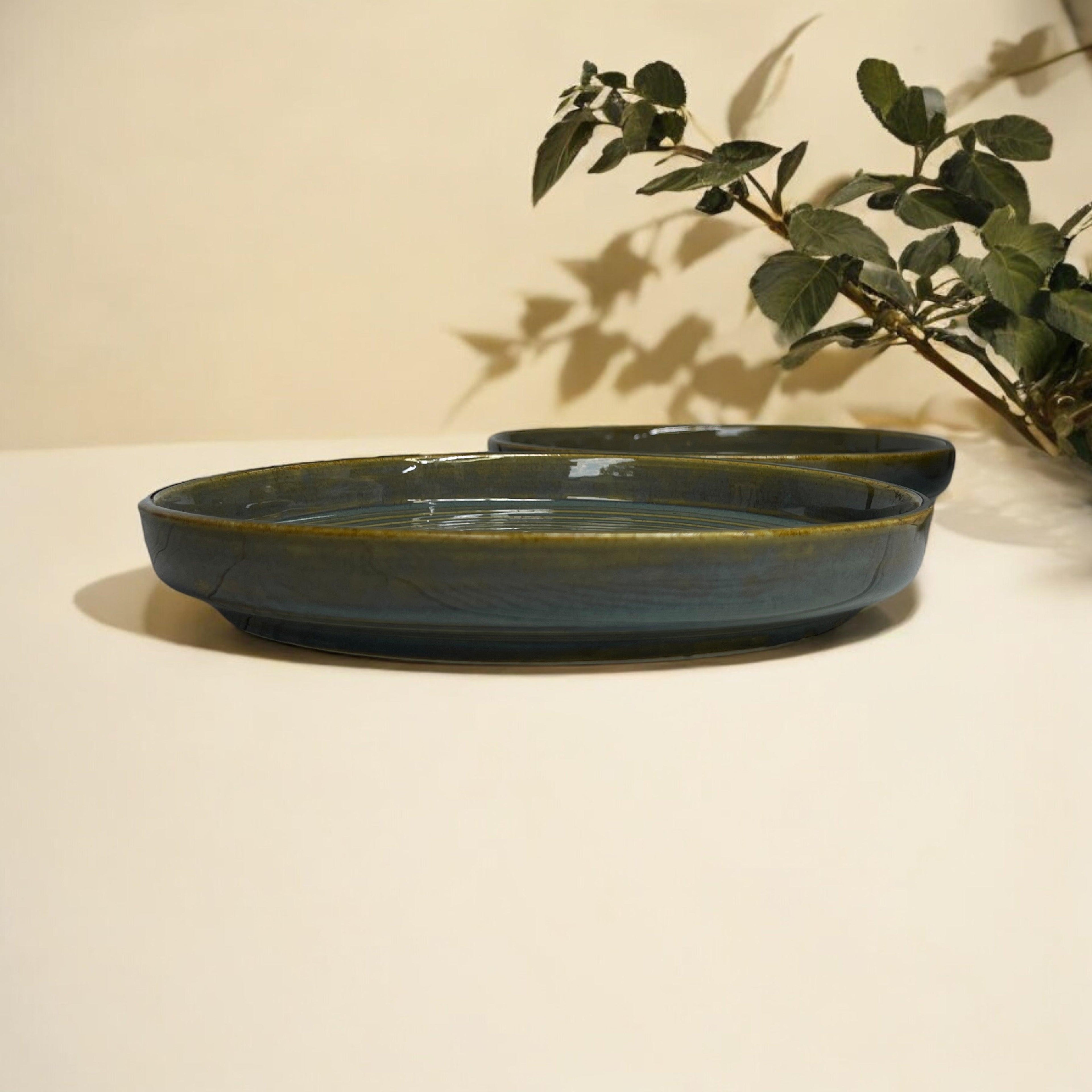 Studio Green Serving Platter - Clayful Homes