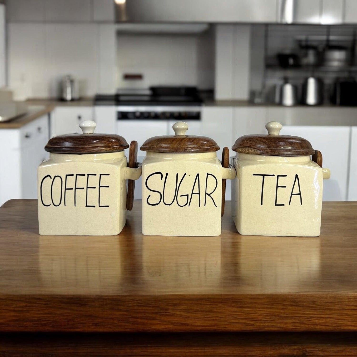 Tea Sugar Coffee Jars - Clayful Homes