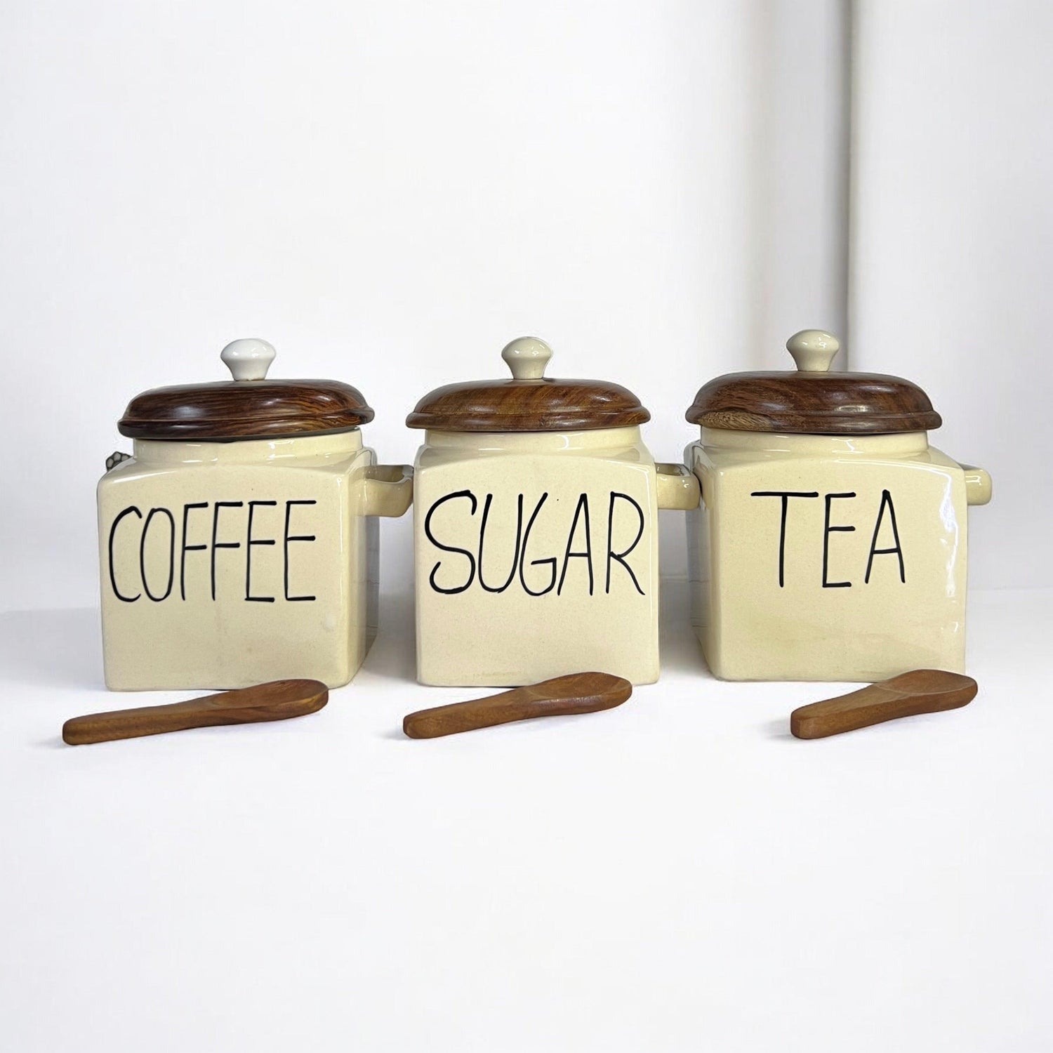 Tea Sugar Coffee Jars - Clayful Homes