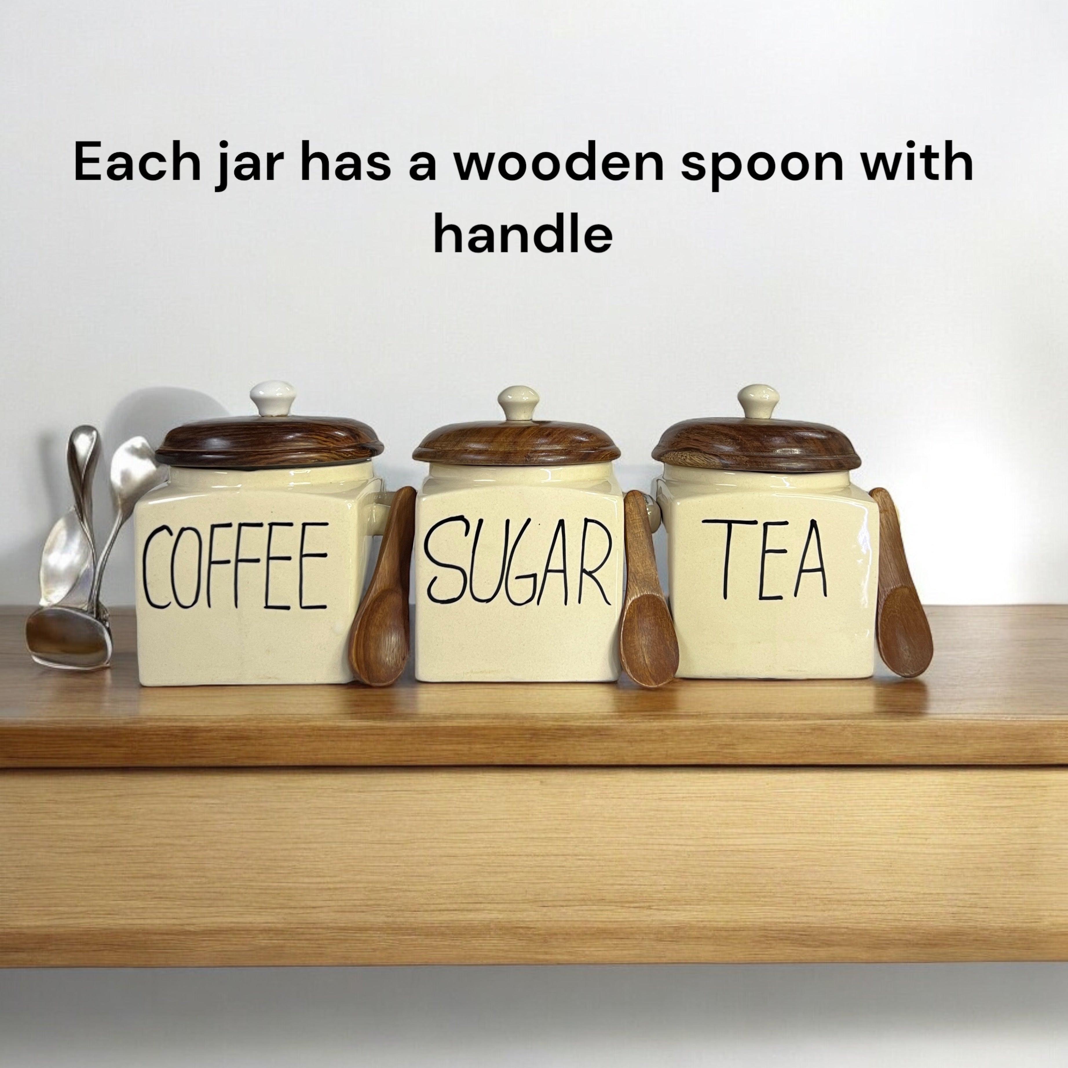 Tea Sugar Coffee Jars - Clayful Homes