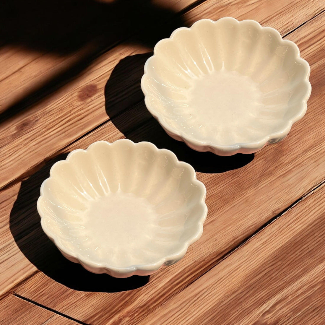 Six White Lotus Sweet Bowls - Clayful Homes