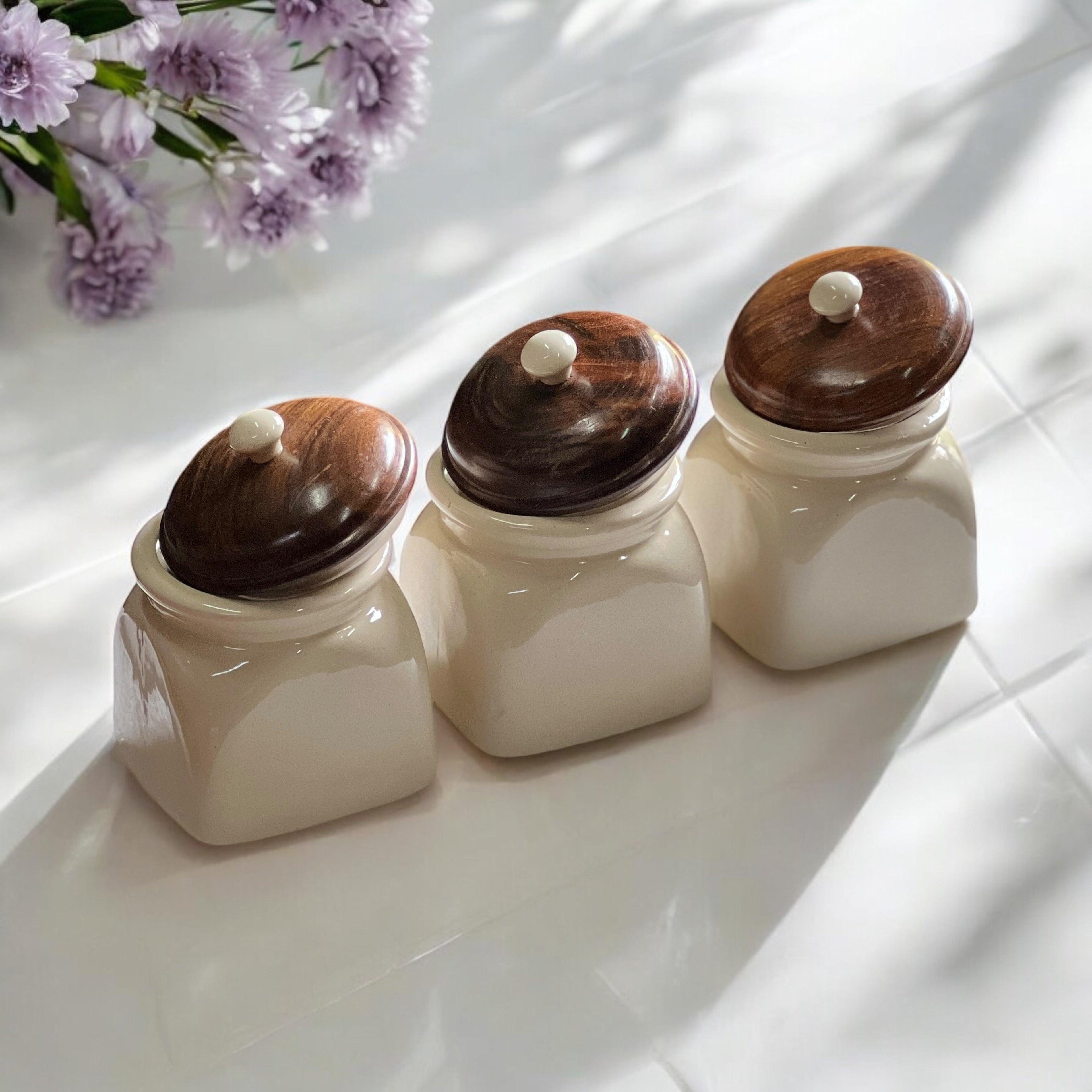 Round Tea Sugar Coffee Jars (without spoon) - Clayful Homes