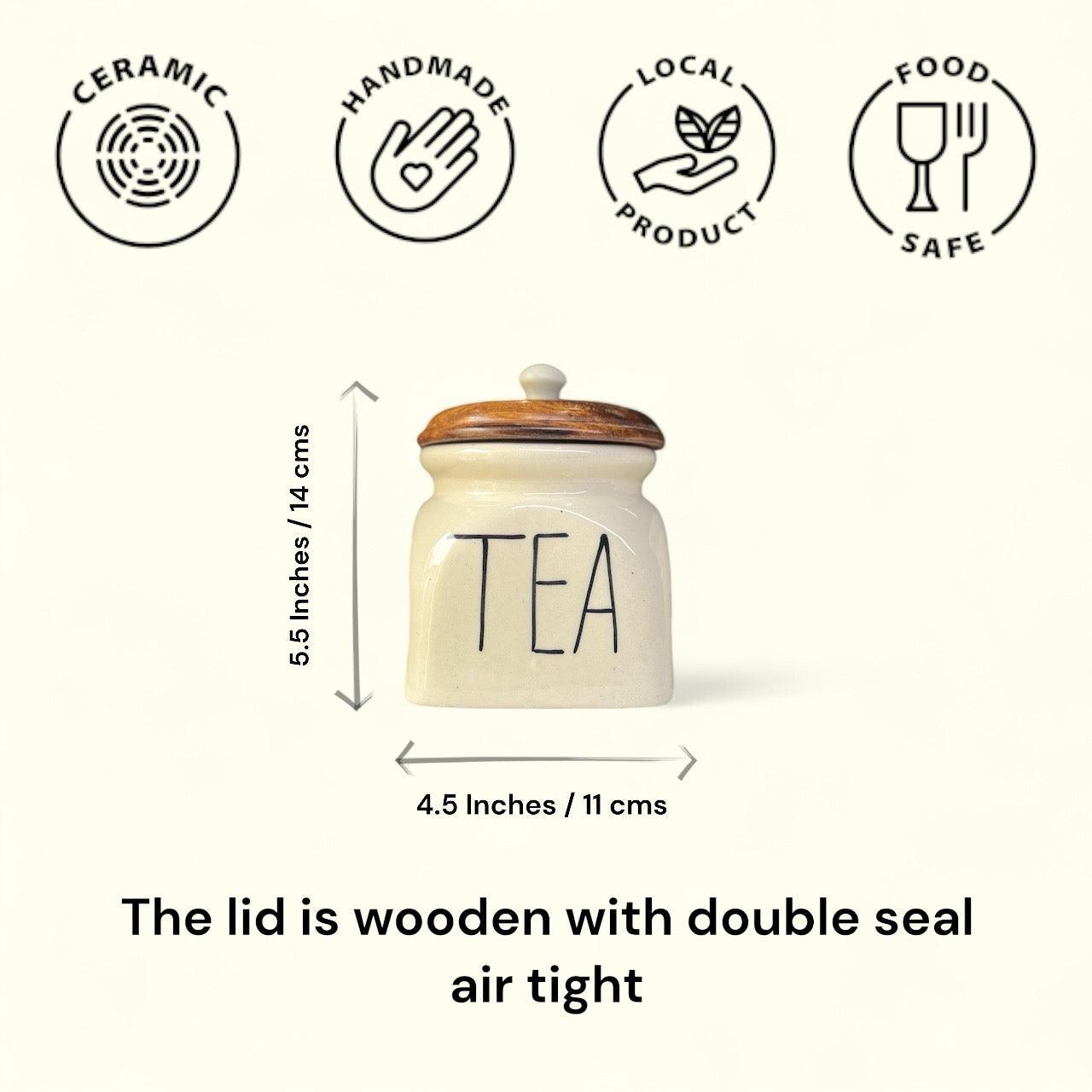 Round Tea Sugar Coffee Jars (without spoon) - Clayful Homes