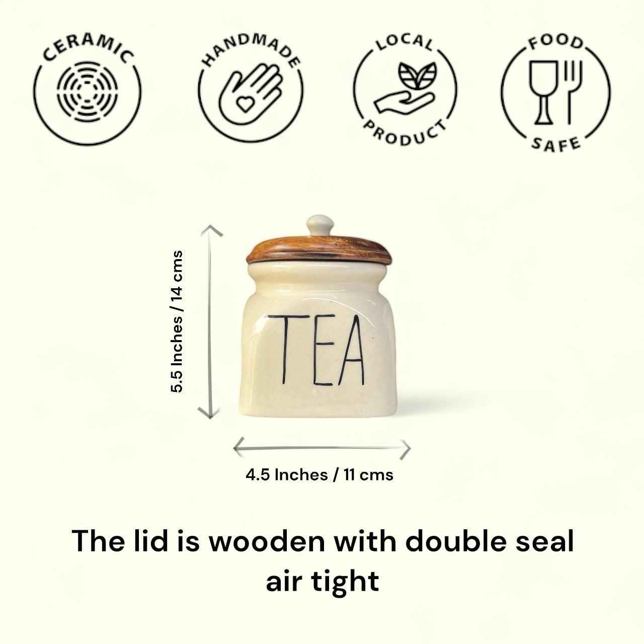 Round Tea Sugar Coffee Jars (without spoon) - Clayful Homes