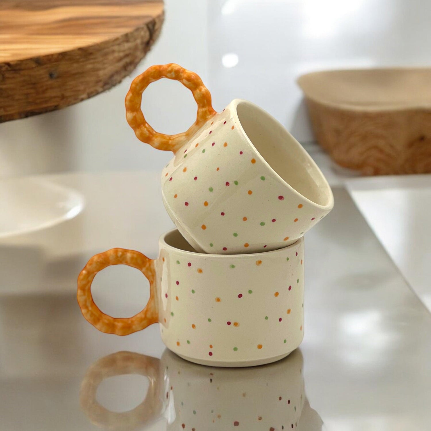 Pretzel Dots Mug Set - Clayful Homes