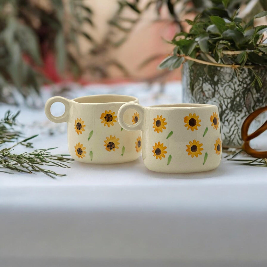 Two Sunfacing Mugs - Clayful Homes