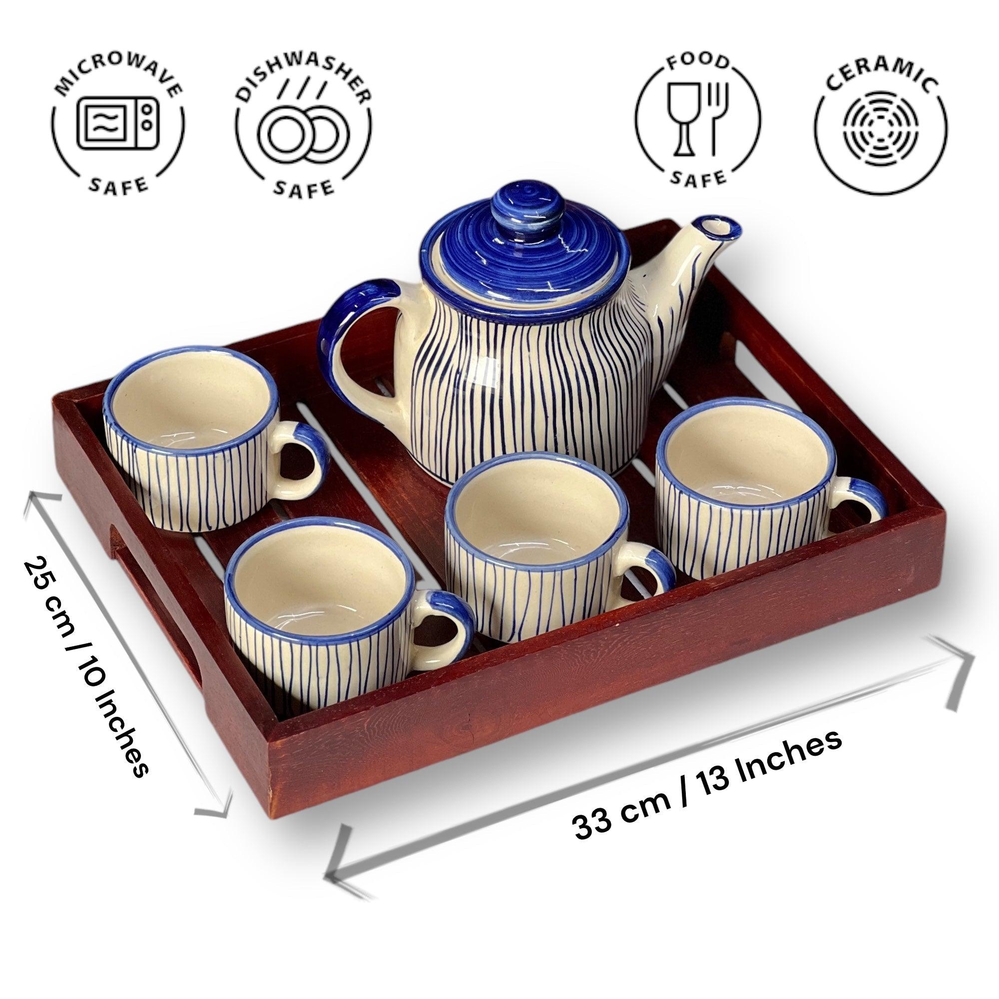 Wooden Blue Lines Four - Clayful Homes