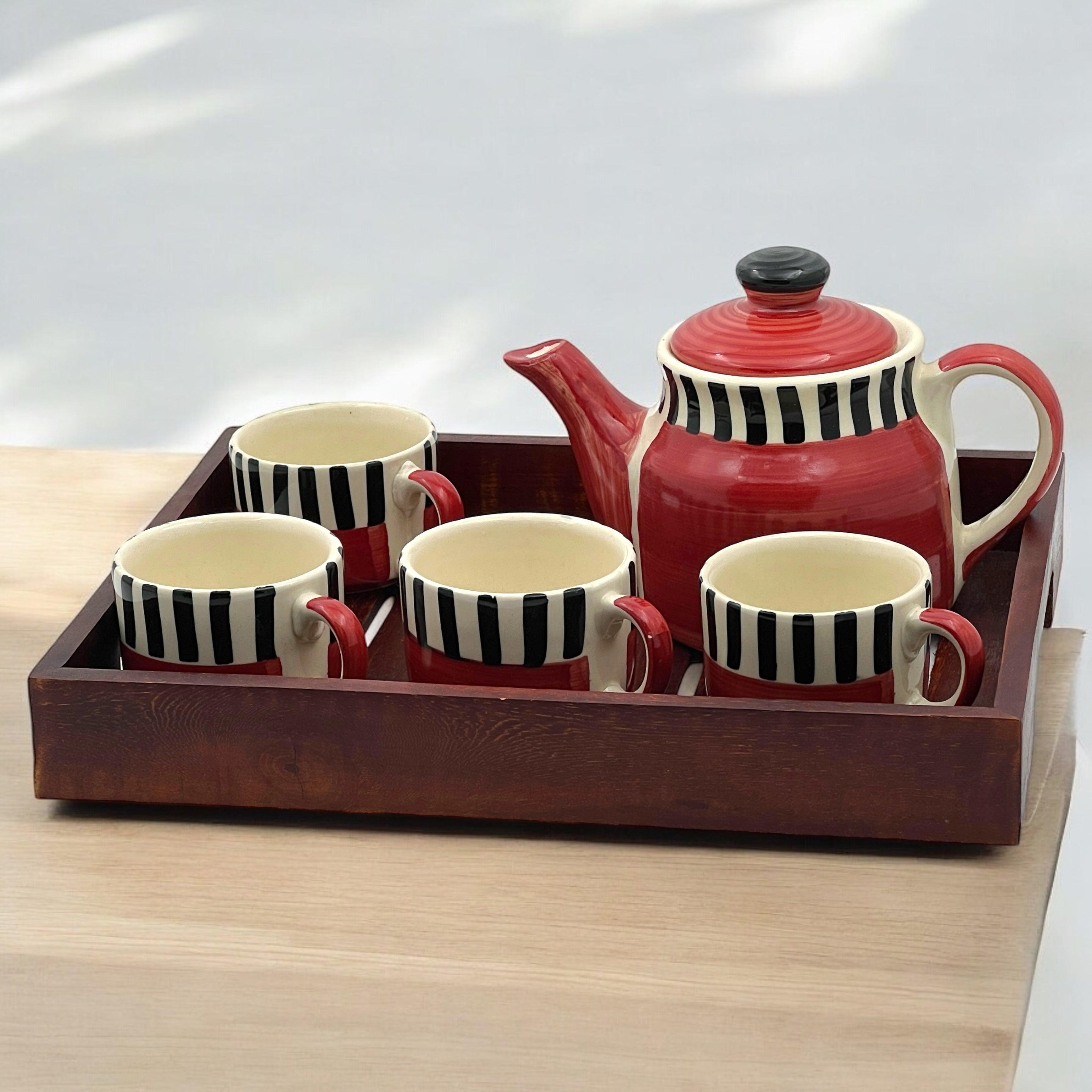 Wooden White Lines Four - Clayful Homes