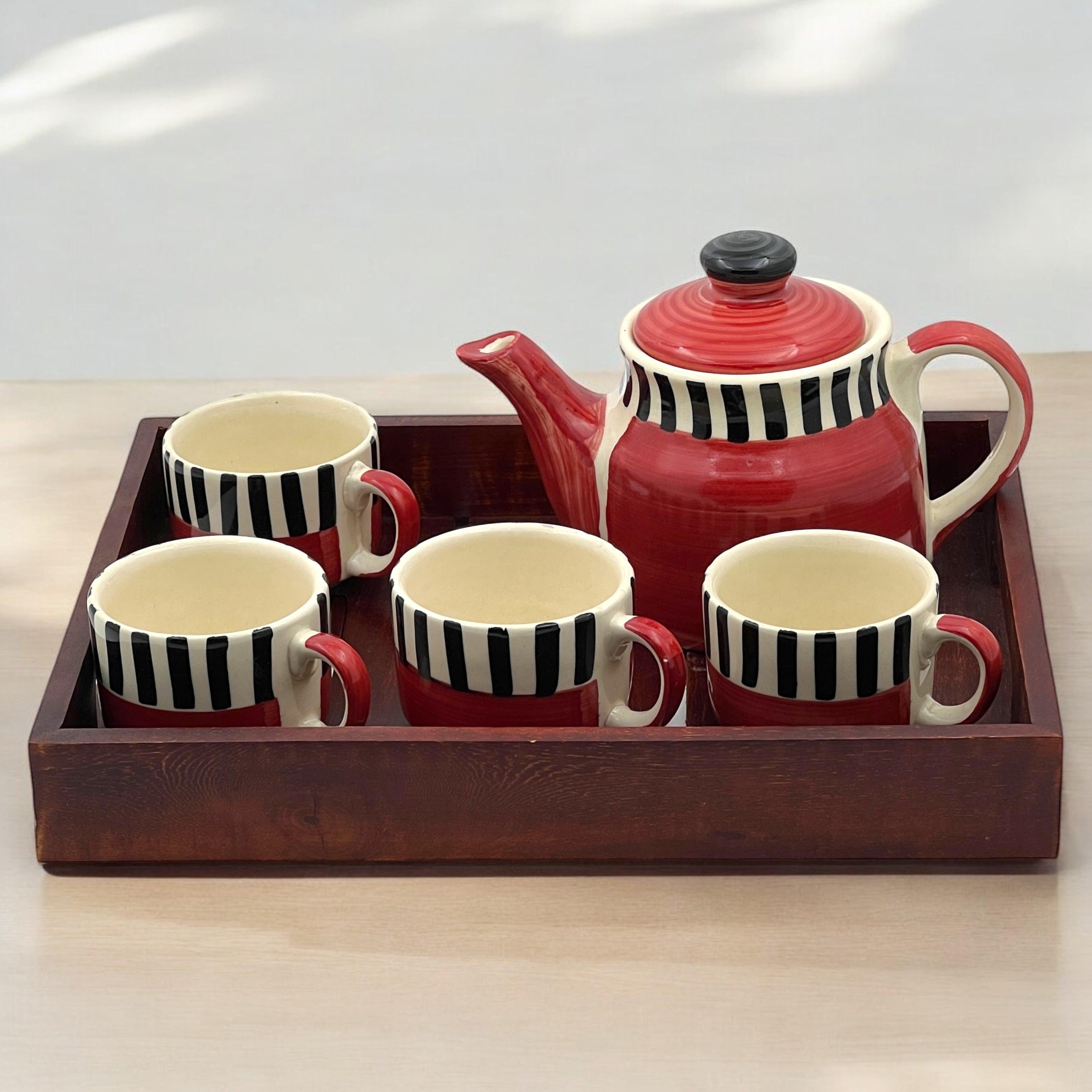 Wooden White Lines Four - Clayful Homes