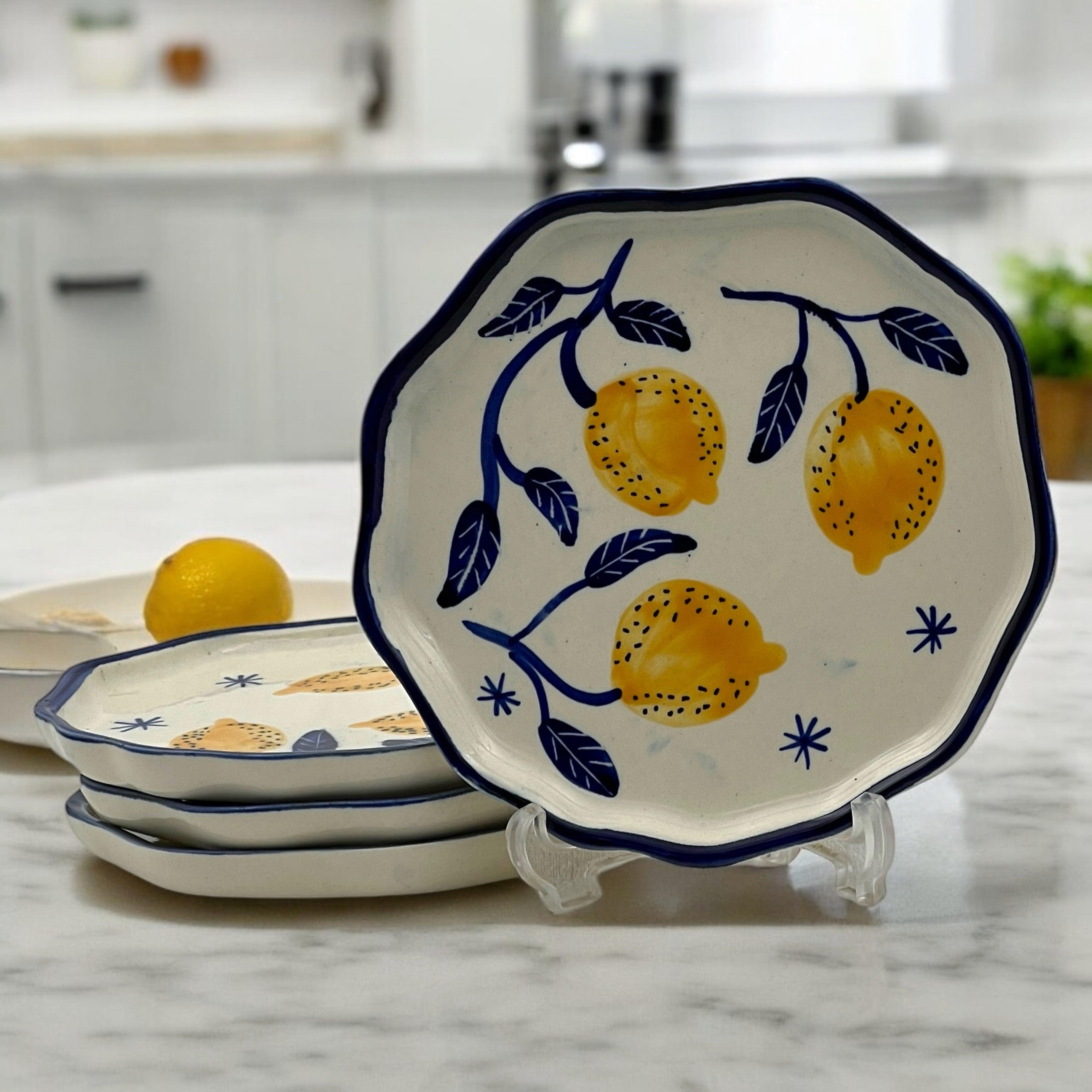 Four Lemon Snack/Dessert Plates - Clayful Homes