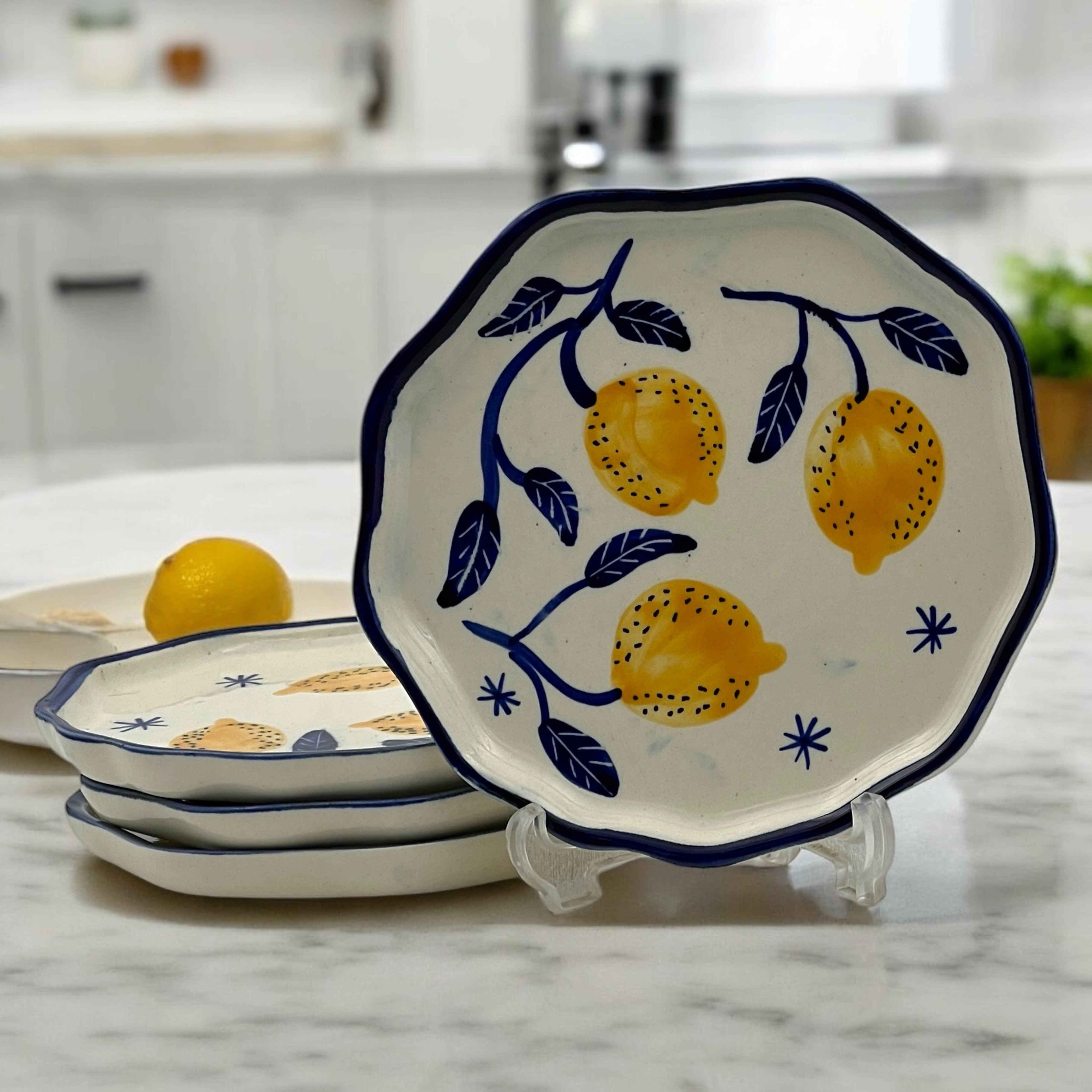 Four Lemon Snack/Dessert Plates