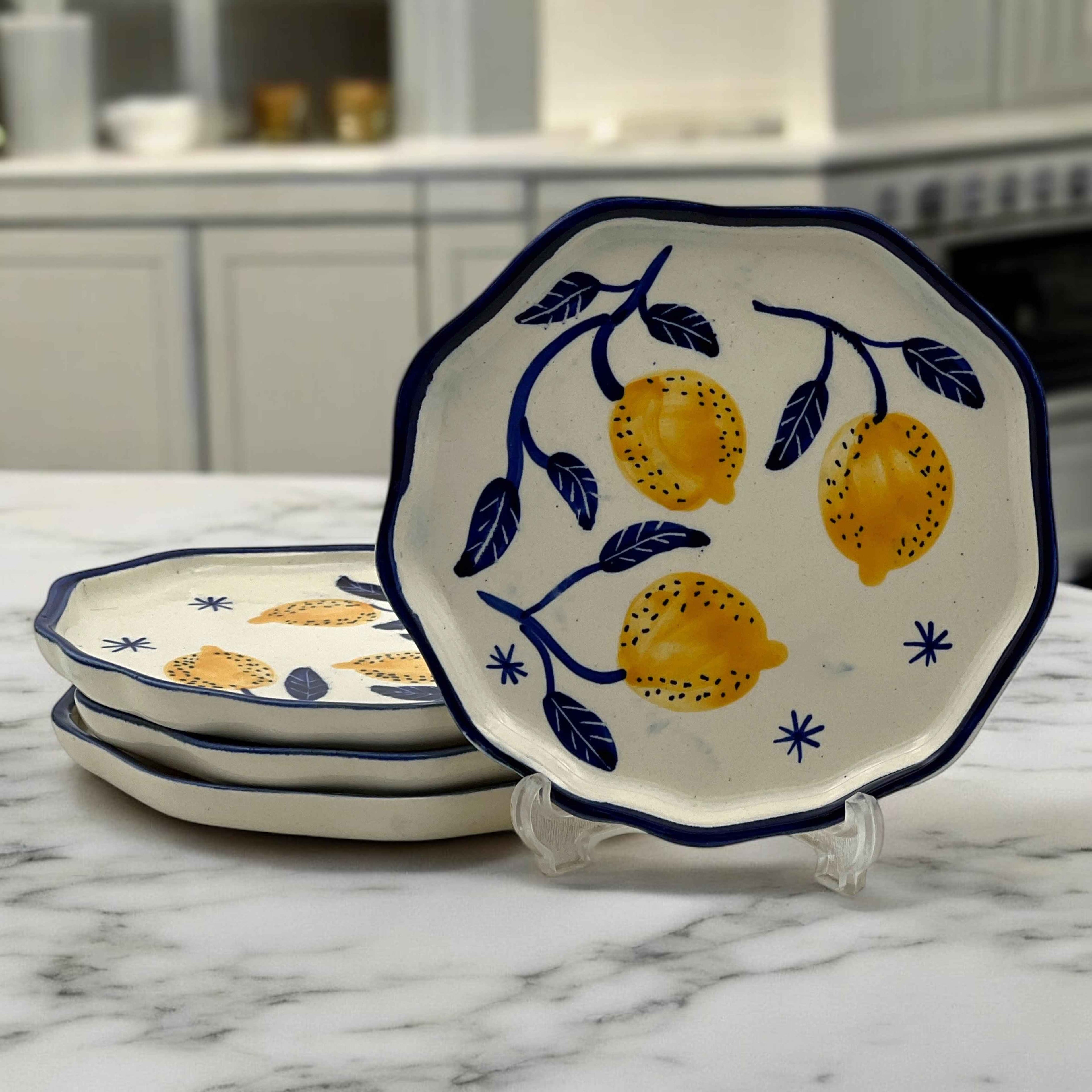 Four Lemon Snack/Dessert Plates