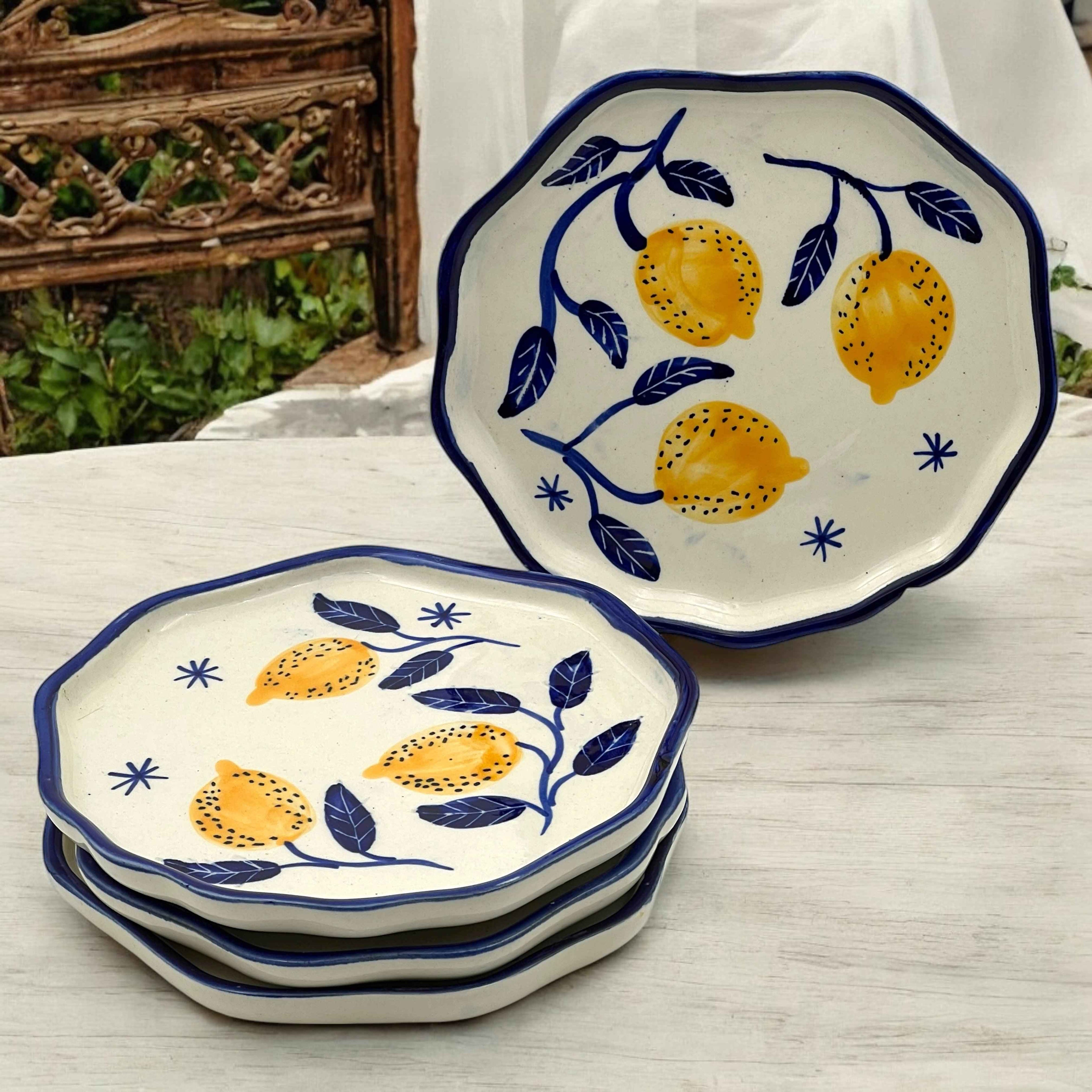 Four Lemon Snack/Dessert Plates