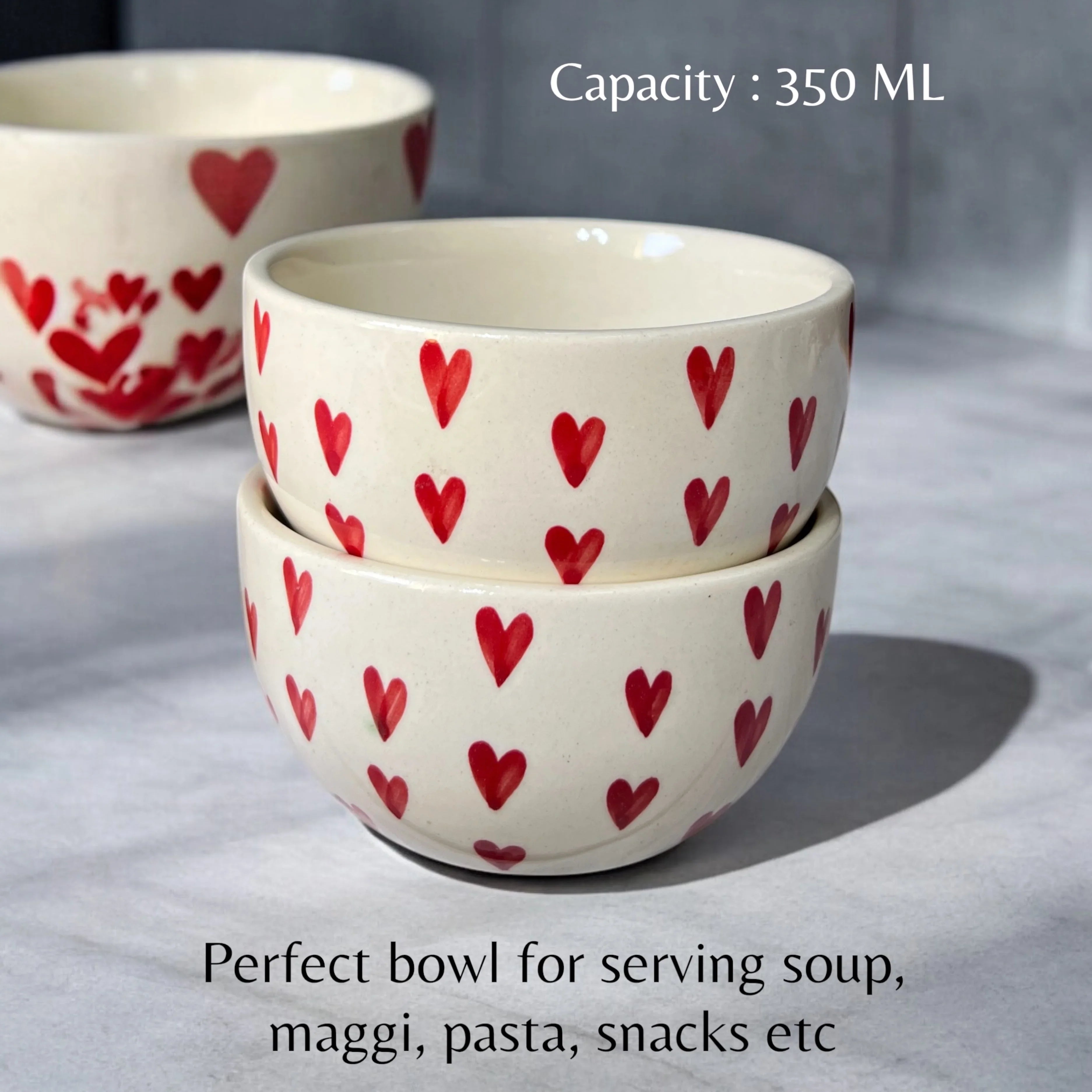 Red Heart Soup Bowls Set