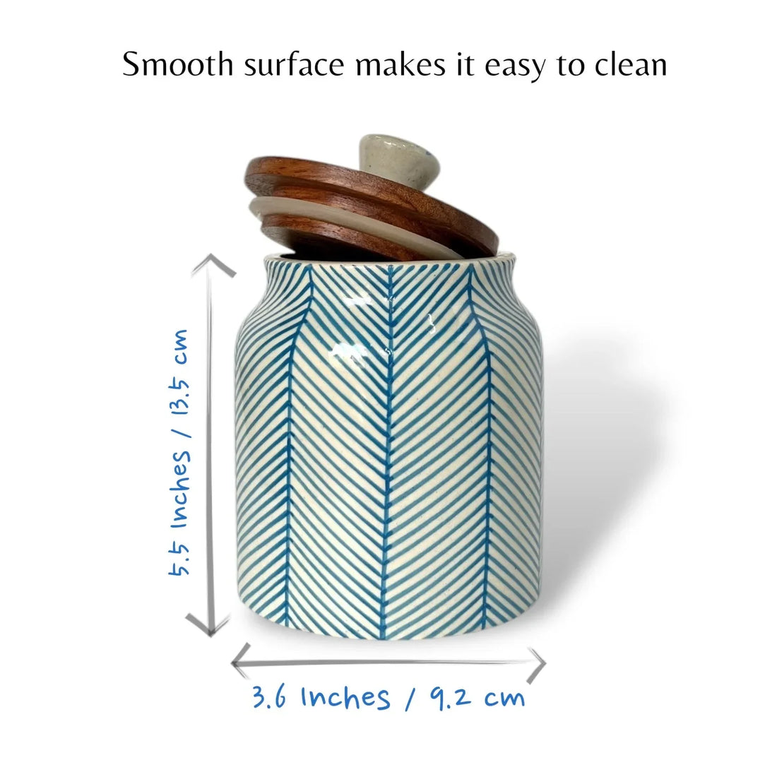 Blue Lines Jar (Set of 1) - Clayful Homes