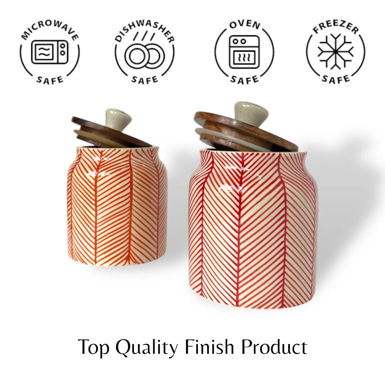 Red Lines Jar (Set of 1) - Clayful Homes