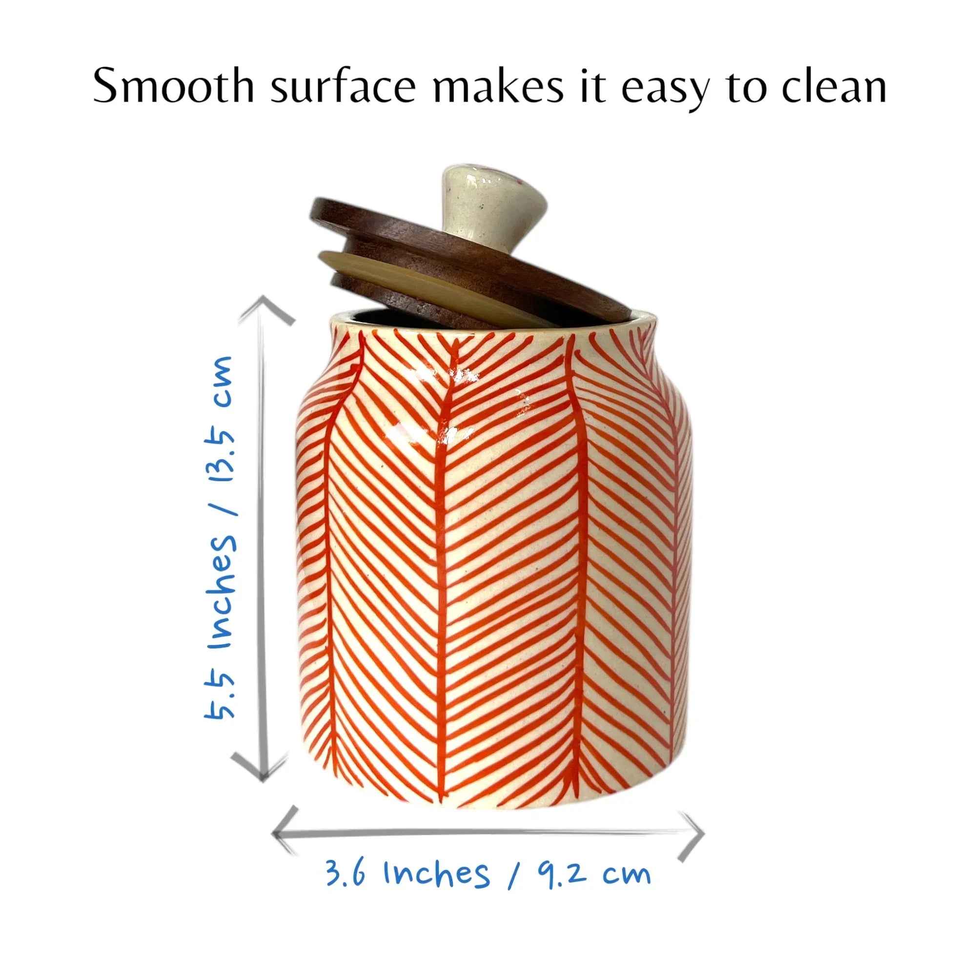 Red Lines Jar (Set of 1) - Clayful Homes