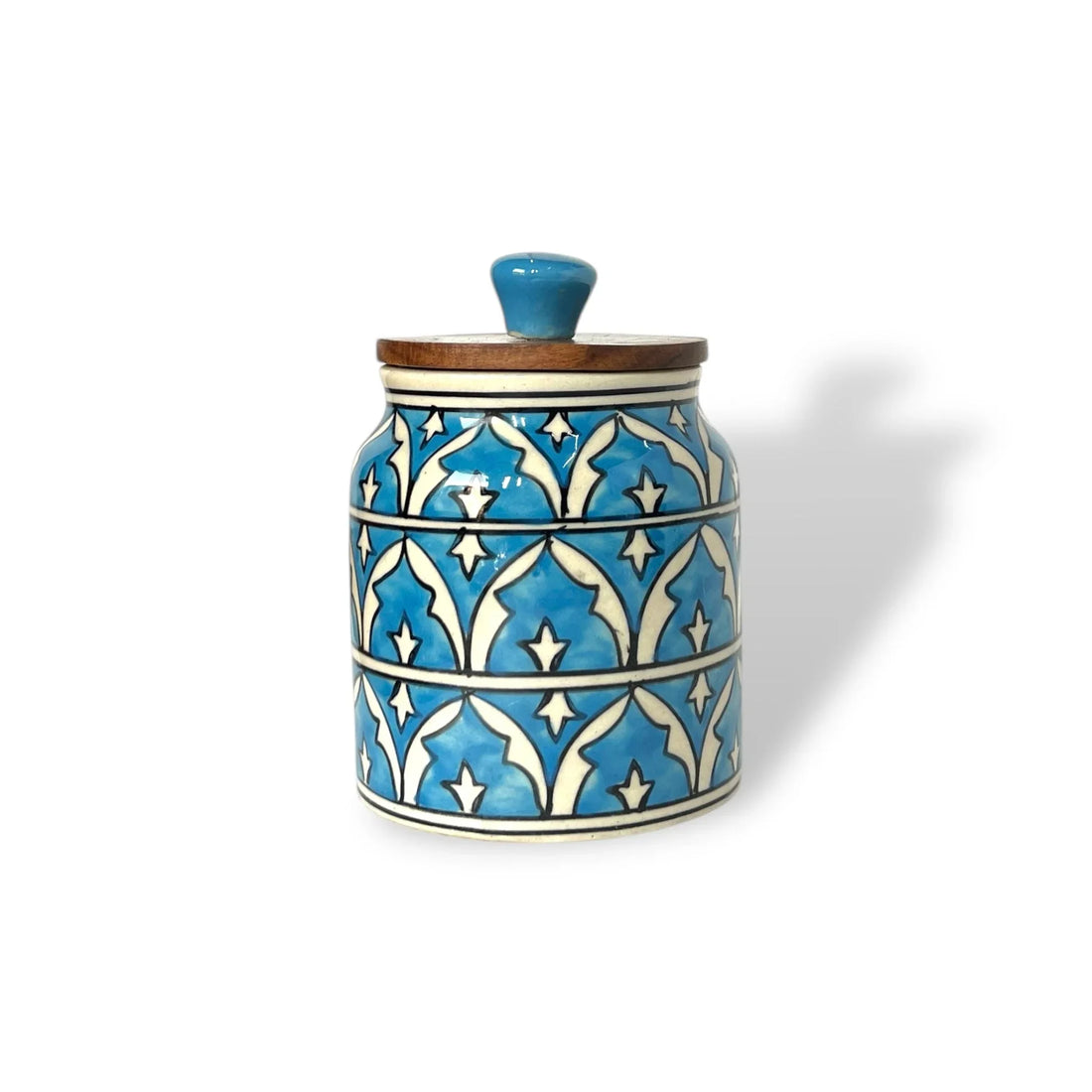 Blue Mughal Garden Jar (Set of 1) - Clayful Homes