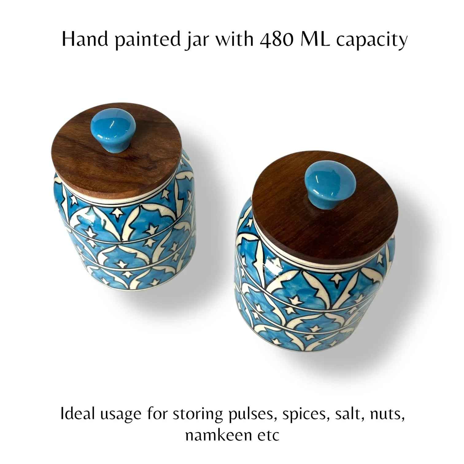 Blue Mughal Garden Jar (Set of 1)