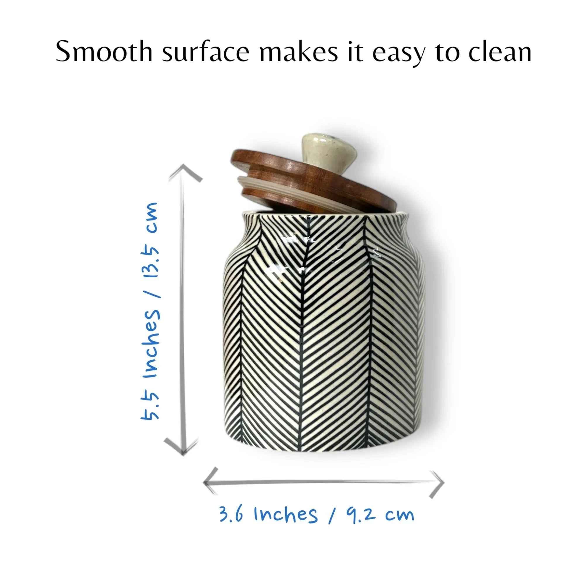 Black Lines Jar (Set of 1) - Clayful Homes