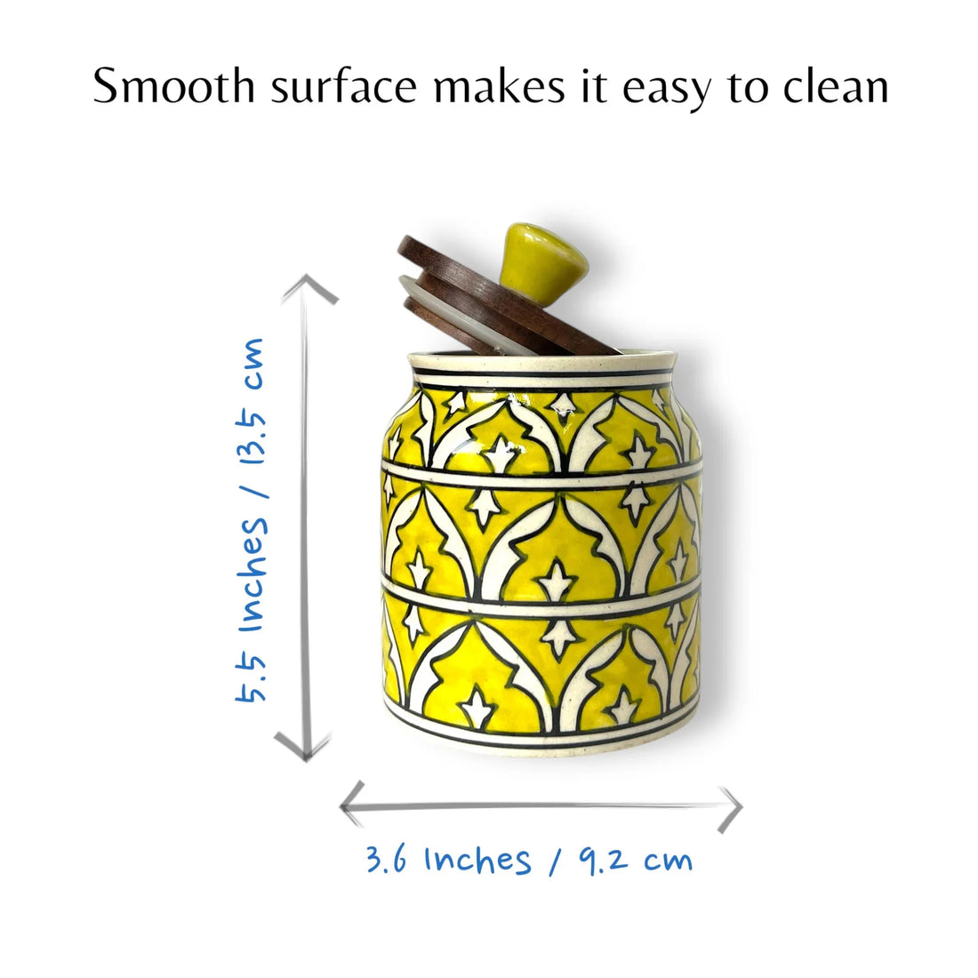 Yellow Mughal Garden Jar (Set of 1) - Clayful Homes