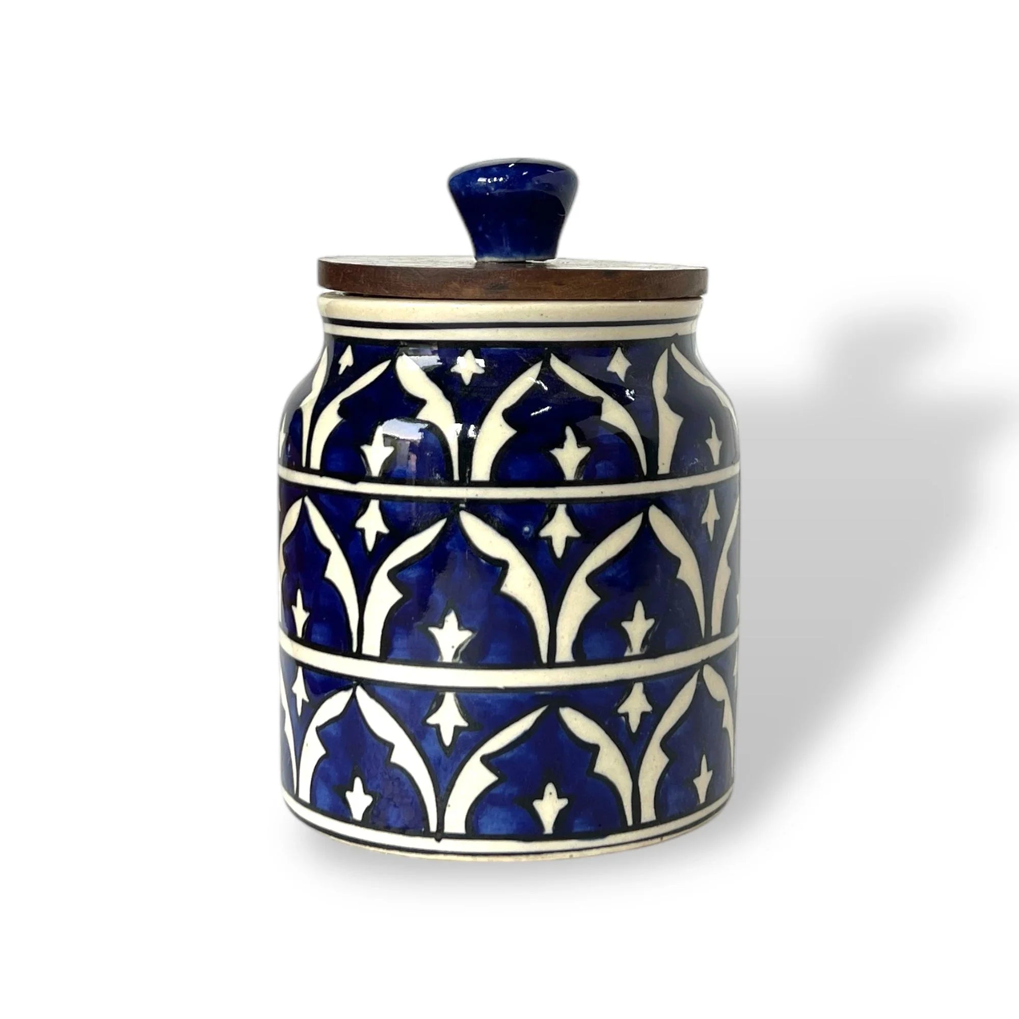 Ink Mughal Garden Jar (Set of 1) - Clayful Homes