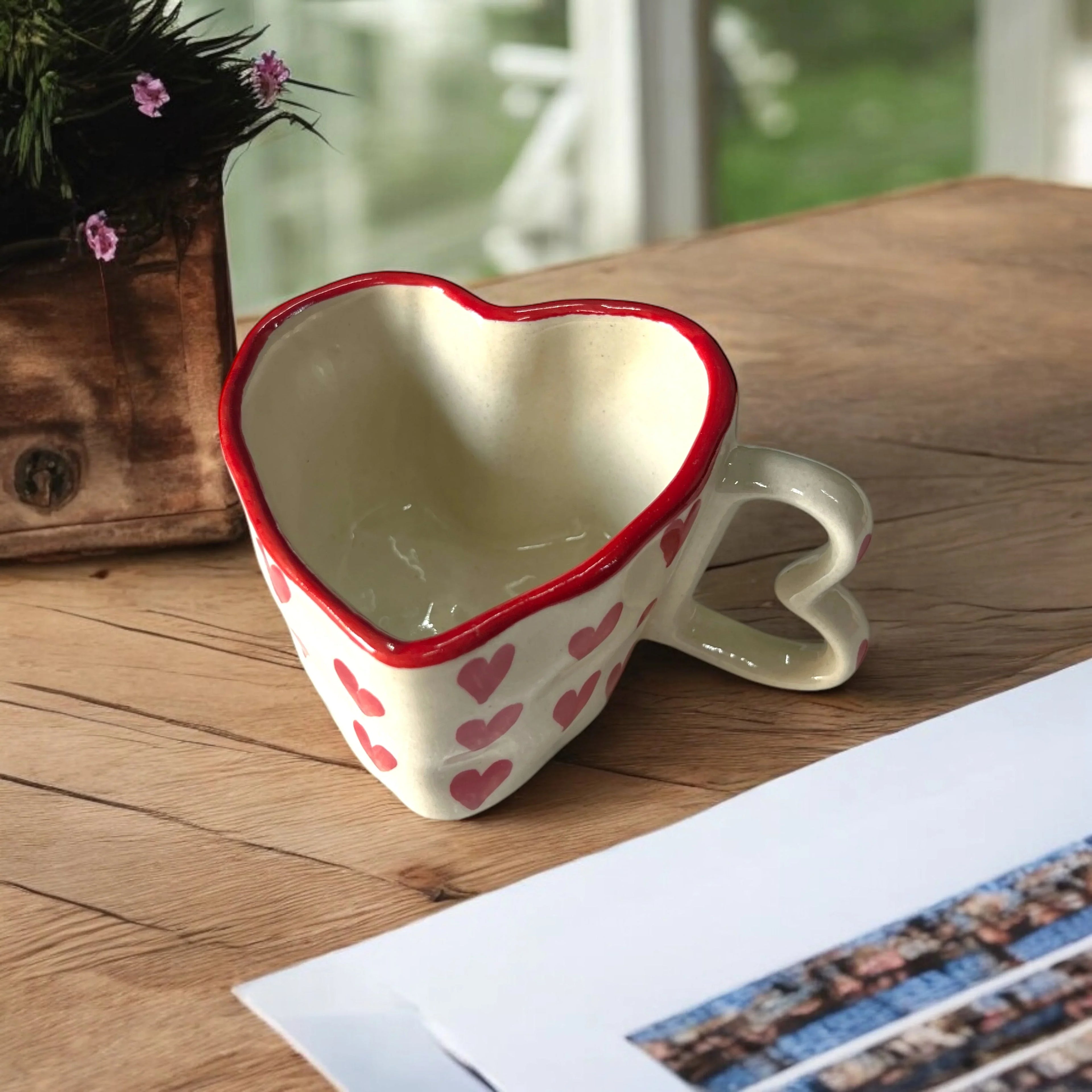 Red Hearts Coffee Mugs - Clayful Homes