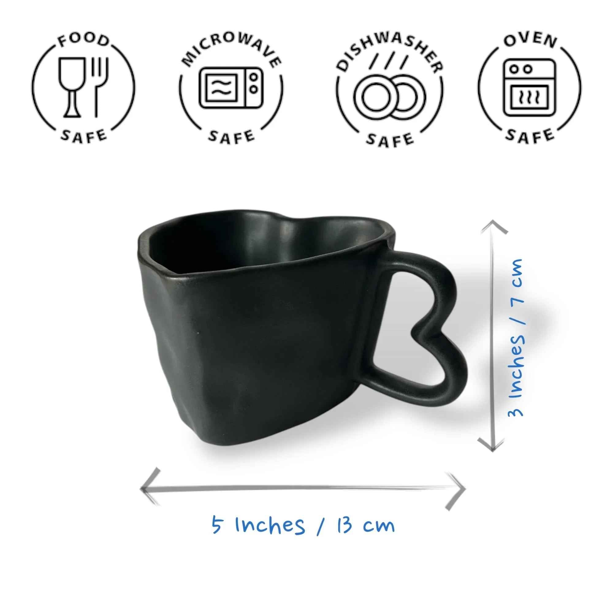 Black Hearts Coffee Mugs - Clayful Homes