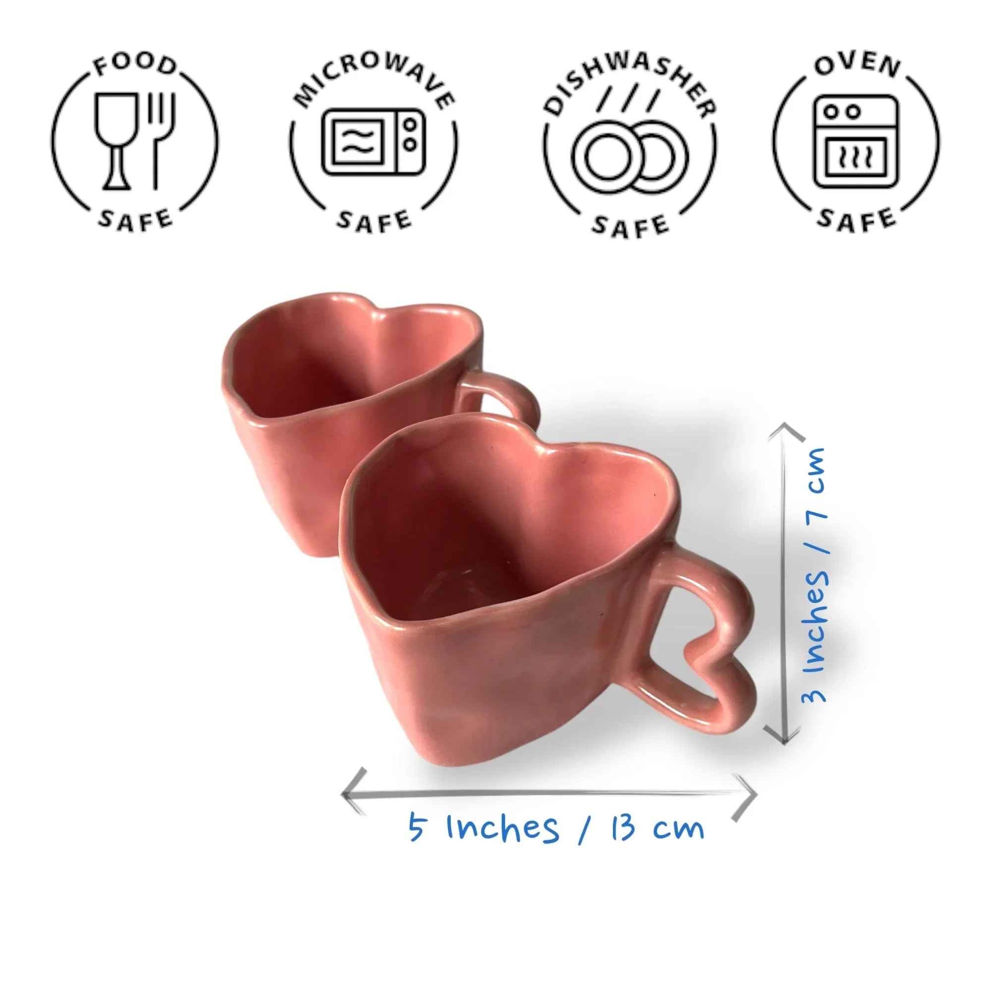 Blush Pink Hearts Coffee Mugs - Clayful Homes