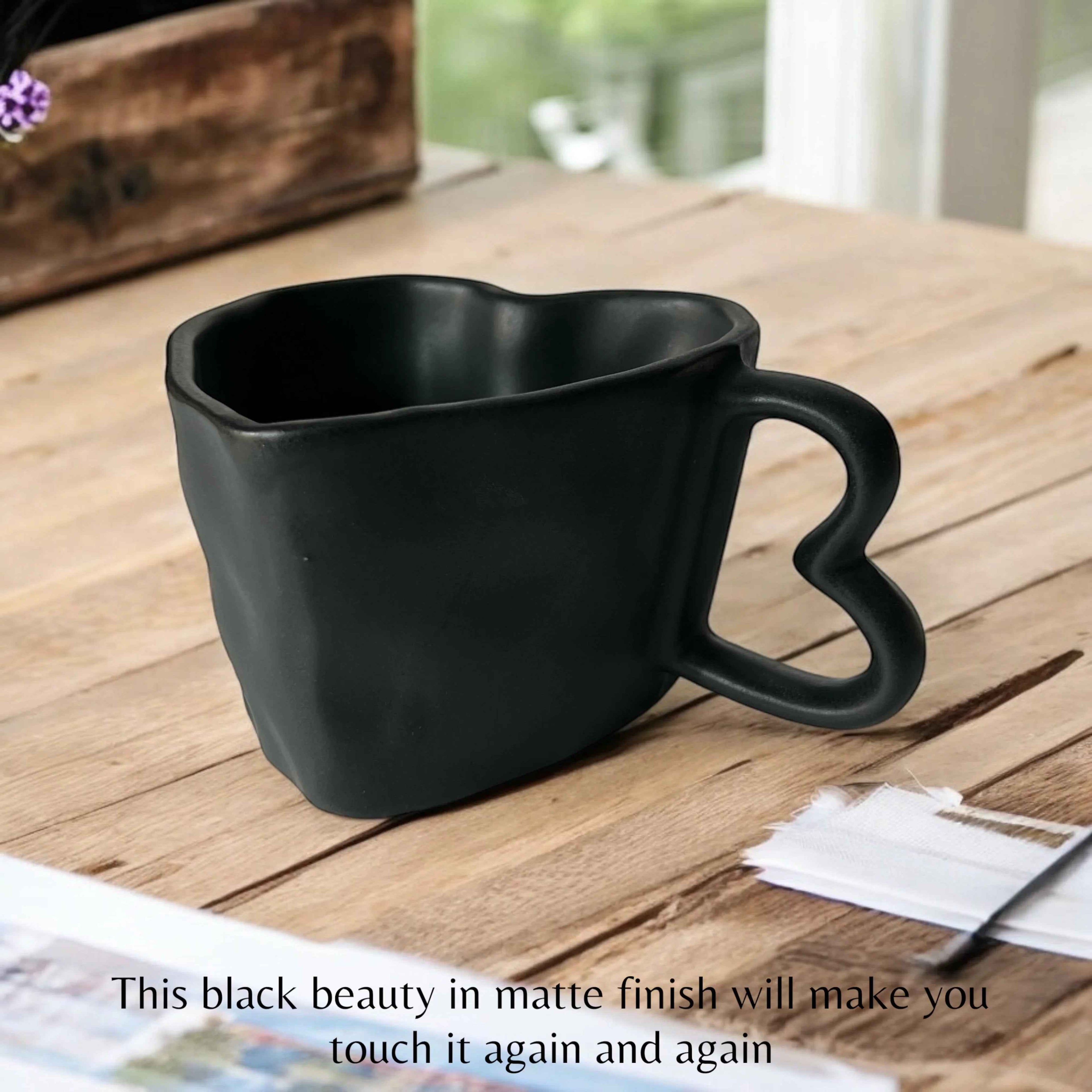 Black Hearts Coffee Mugs - Clayful Homes