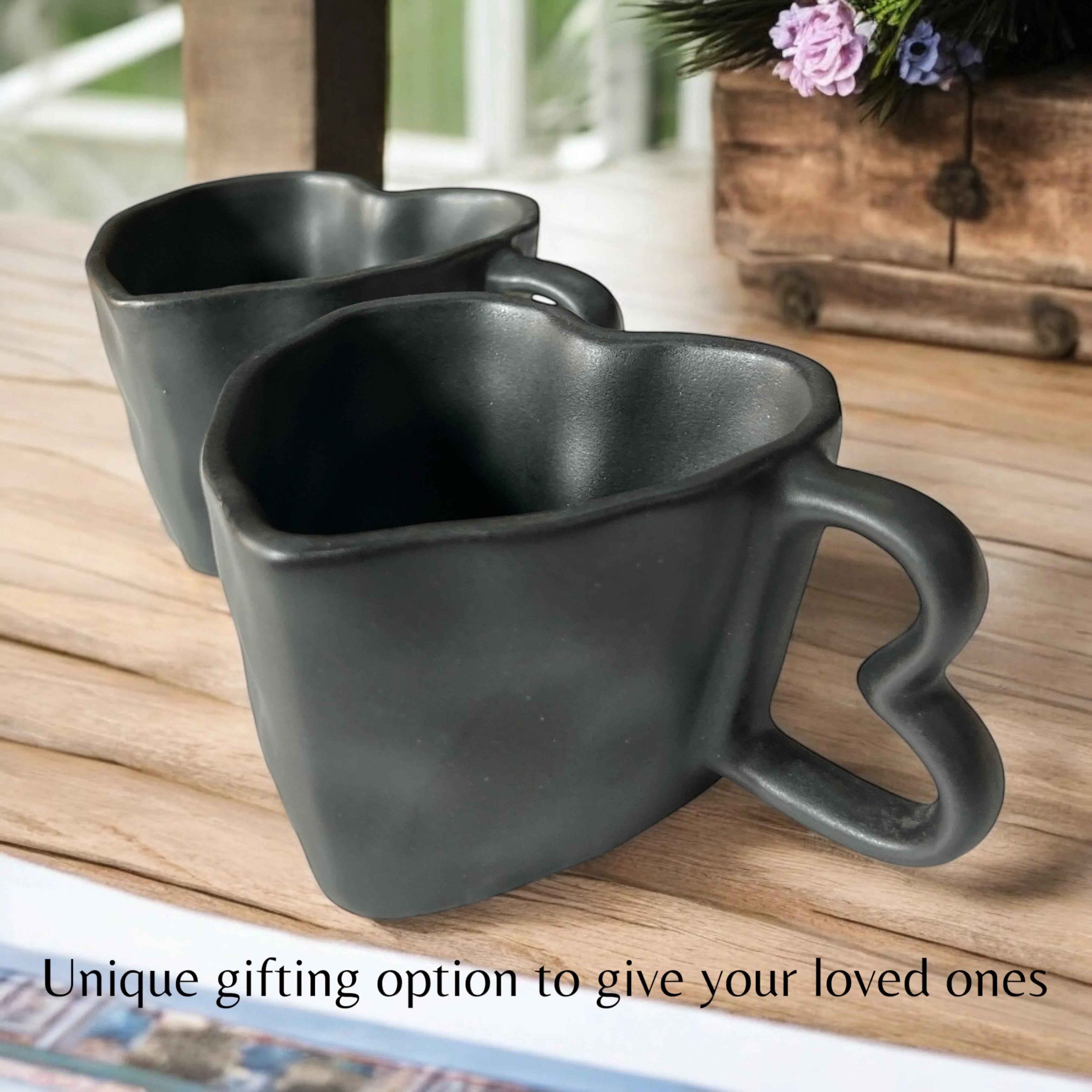 Black Hearts Coffee Mugs - Clayful Homes