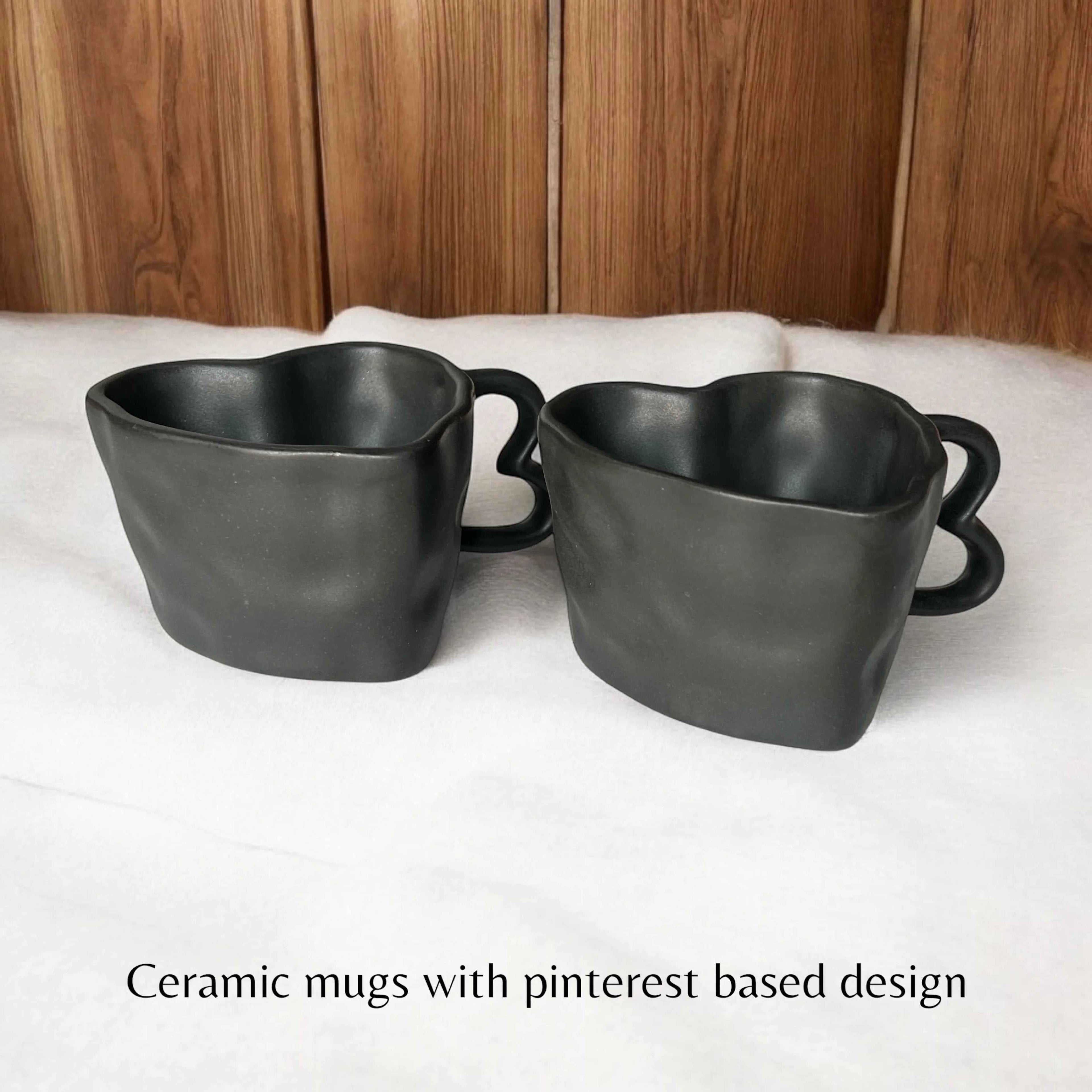 Black Hearts Coffee Mugs - Clayful Homes