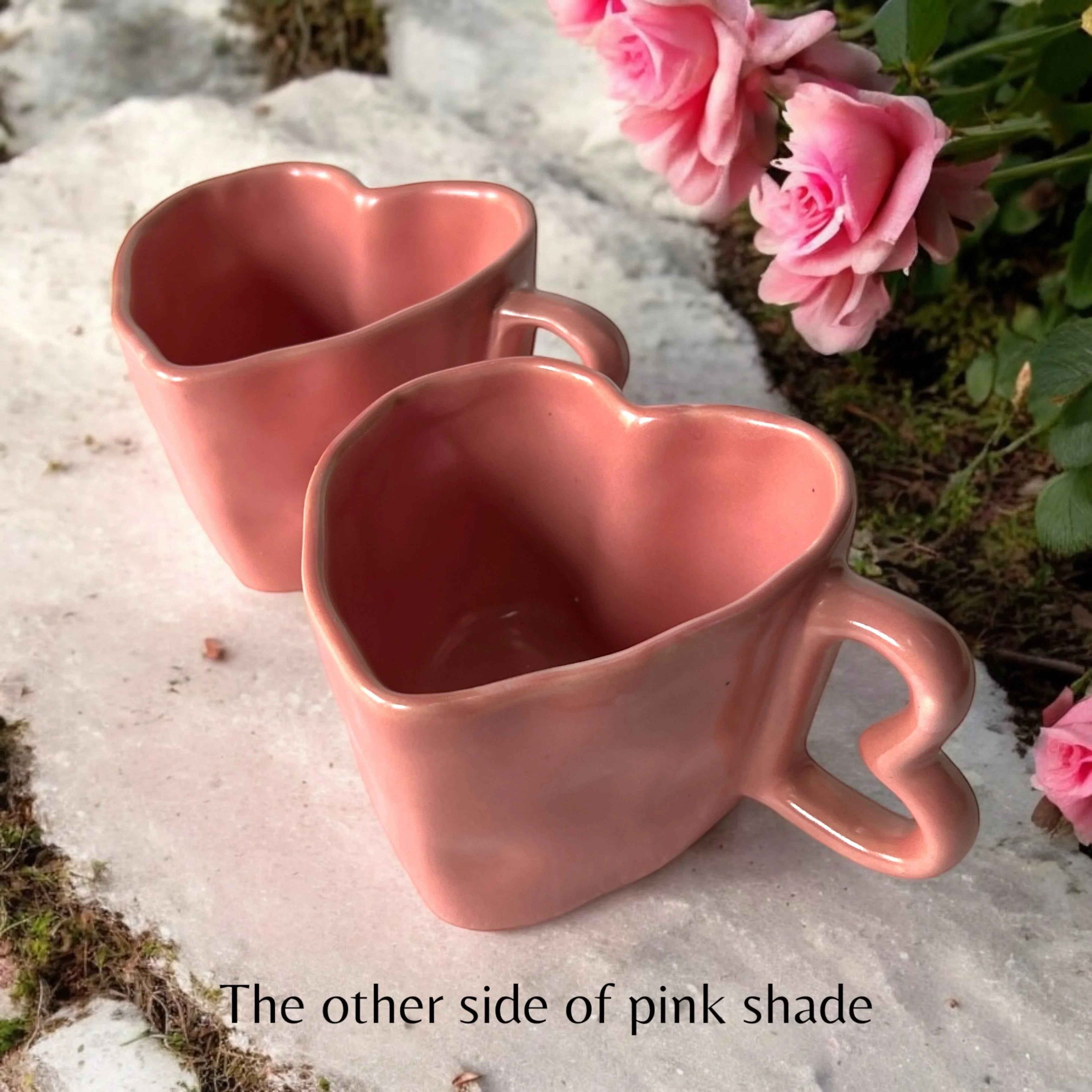 Blush Pink Hearts Coffee Mugs - Clayful Homes