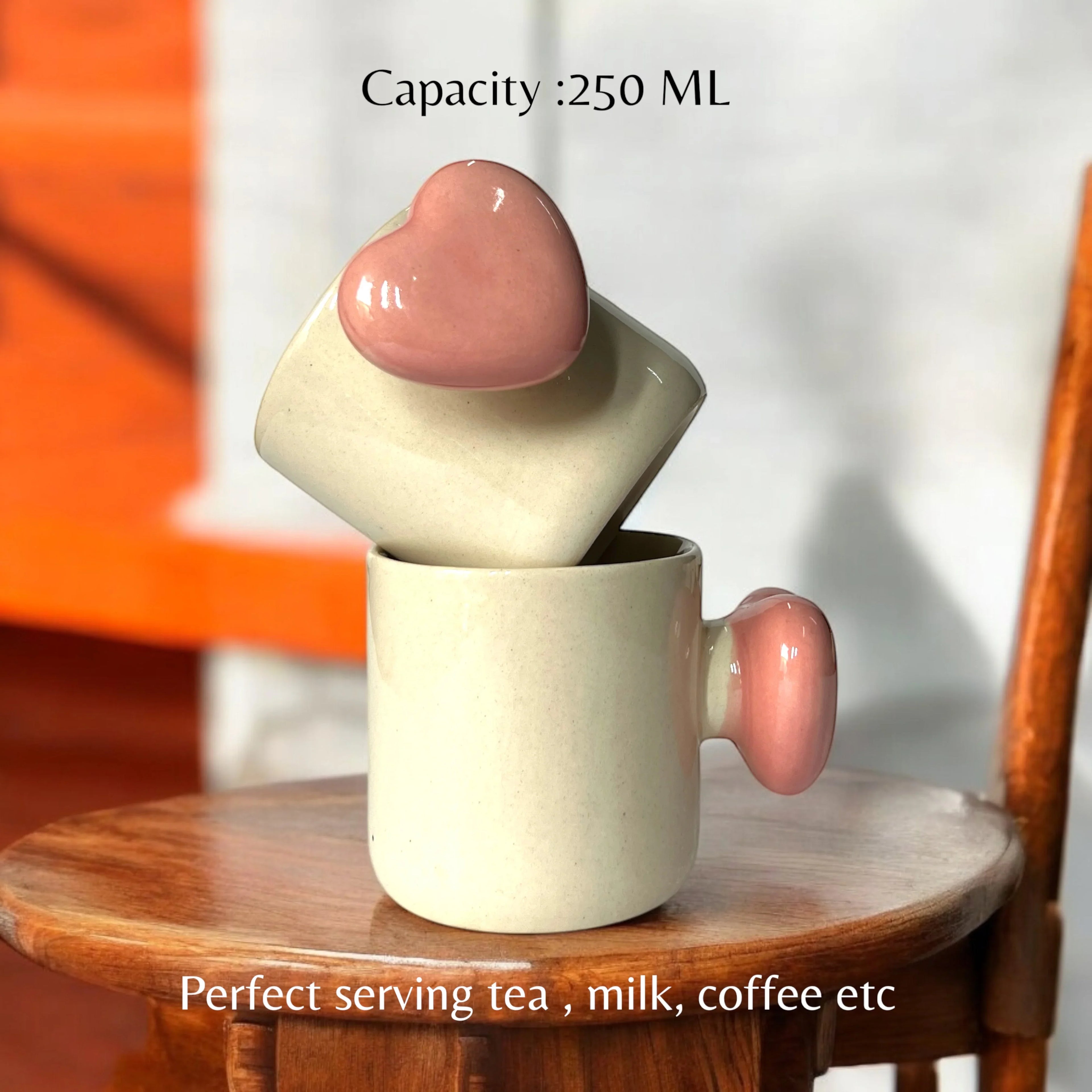 My Pink Heart In You Set of 6 Mugs - Clayful Homes