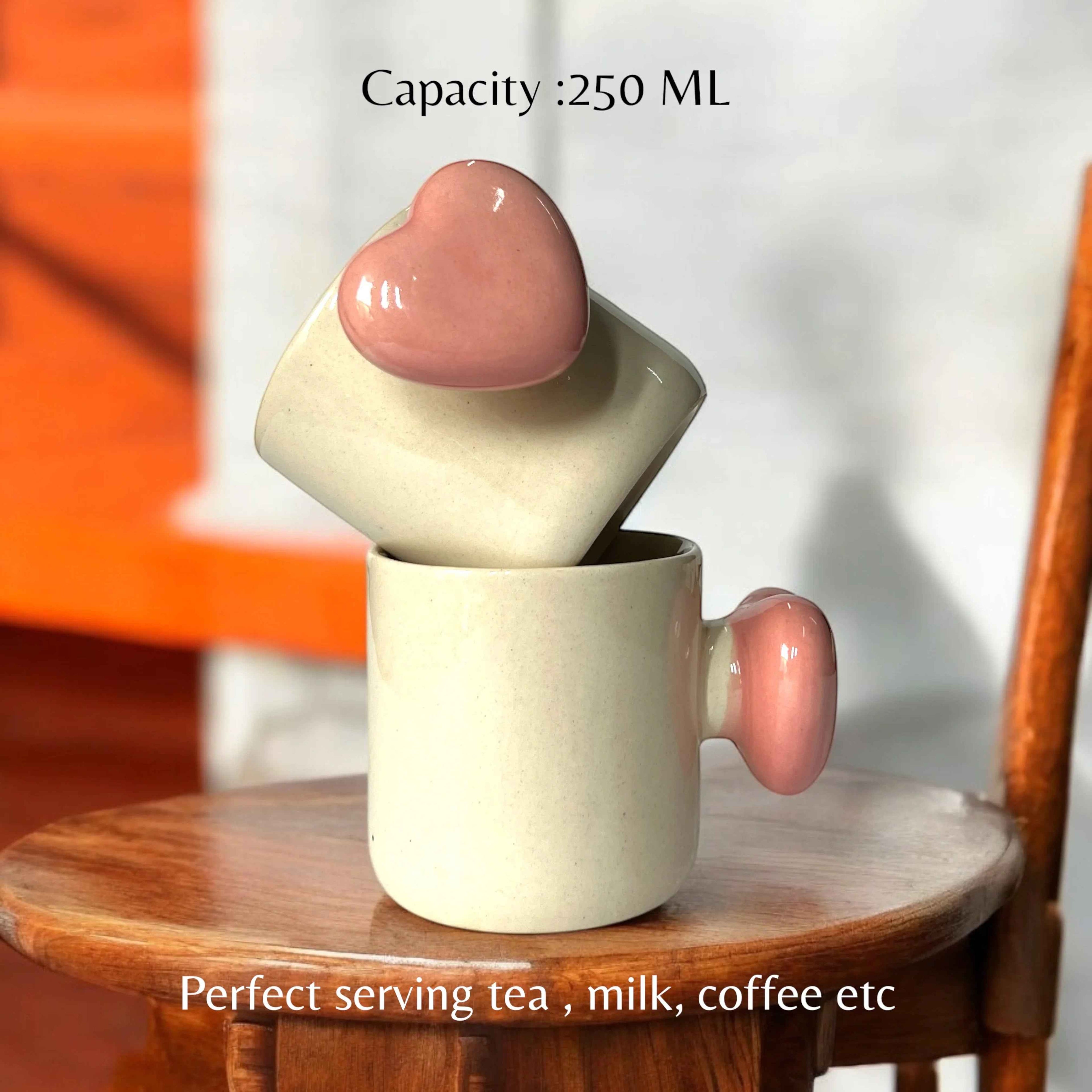 My Pink Heart In You Set of 6 Mugs - Clayful Homes