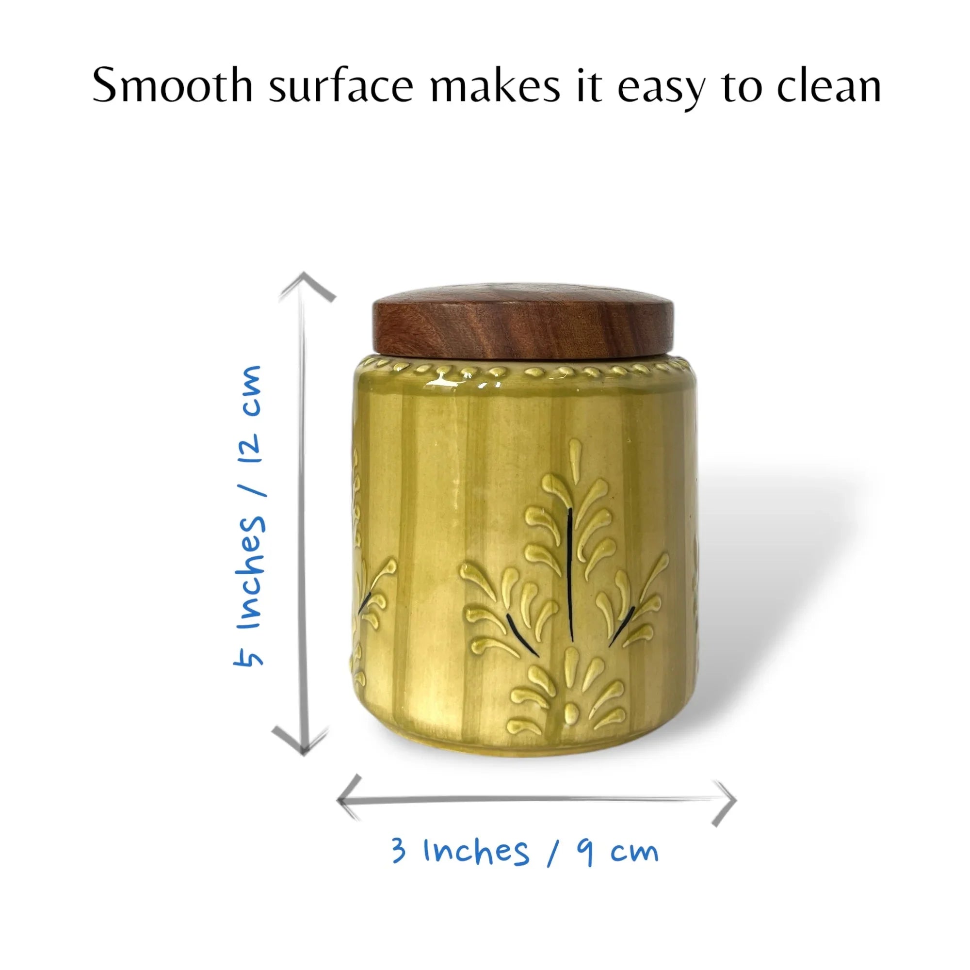 Embossed Mustard Jar (Set of 1) - Clayful Homes