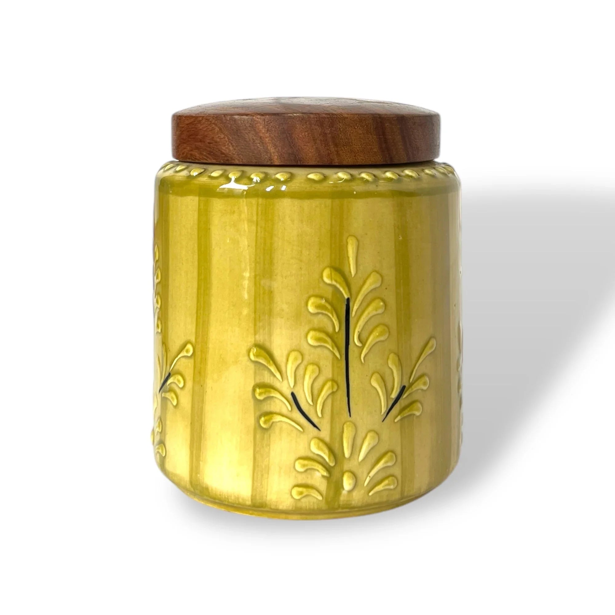 Embossed Mustard Jar (Set of 1) - Clayful Homes