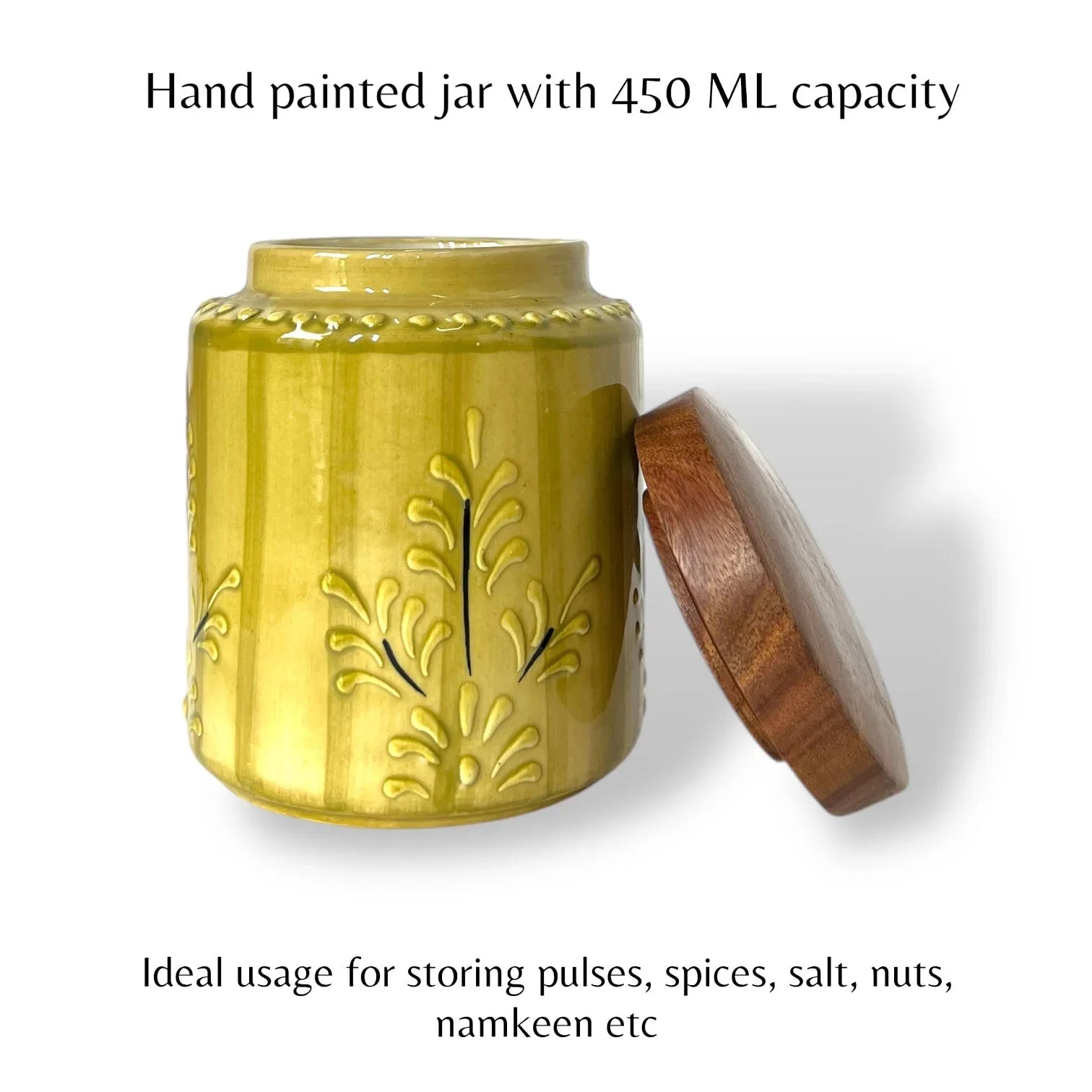 Embossed Mustard Jar (Set of 1) - Clayful Homes