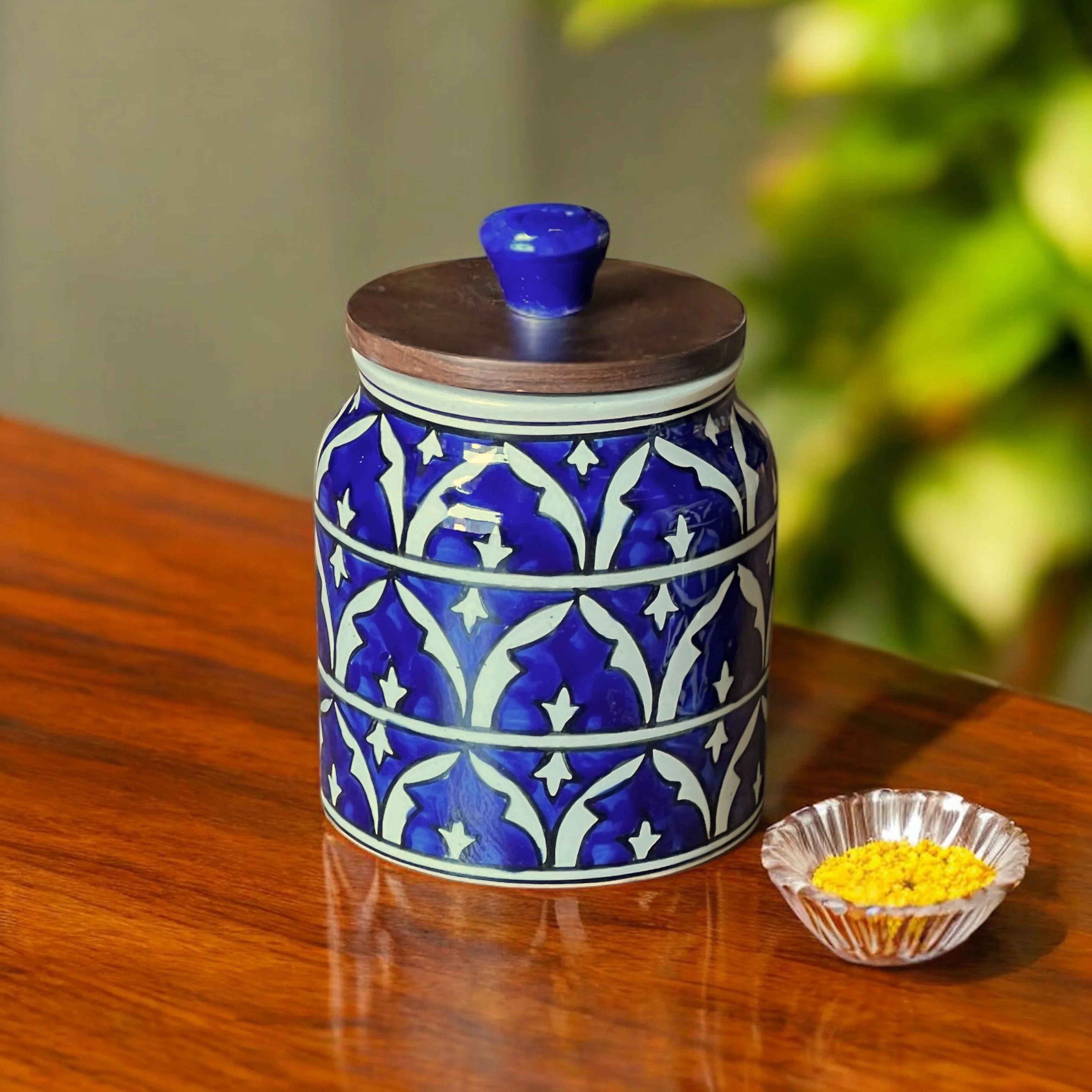 Ink Mughal Garden Jar (Set of 1)