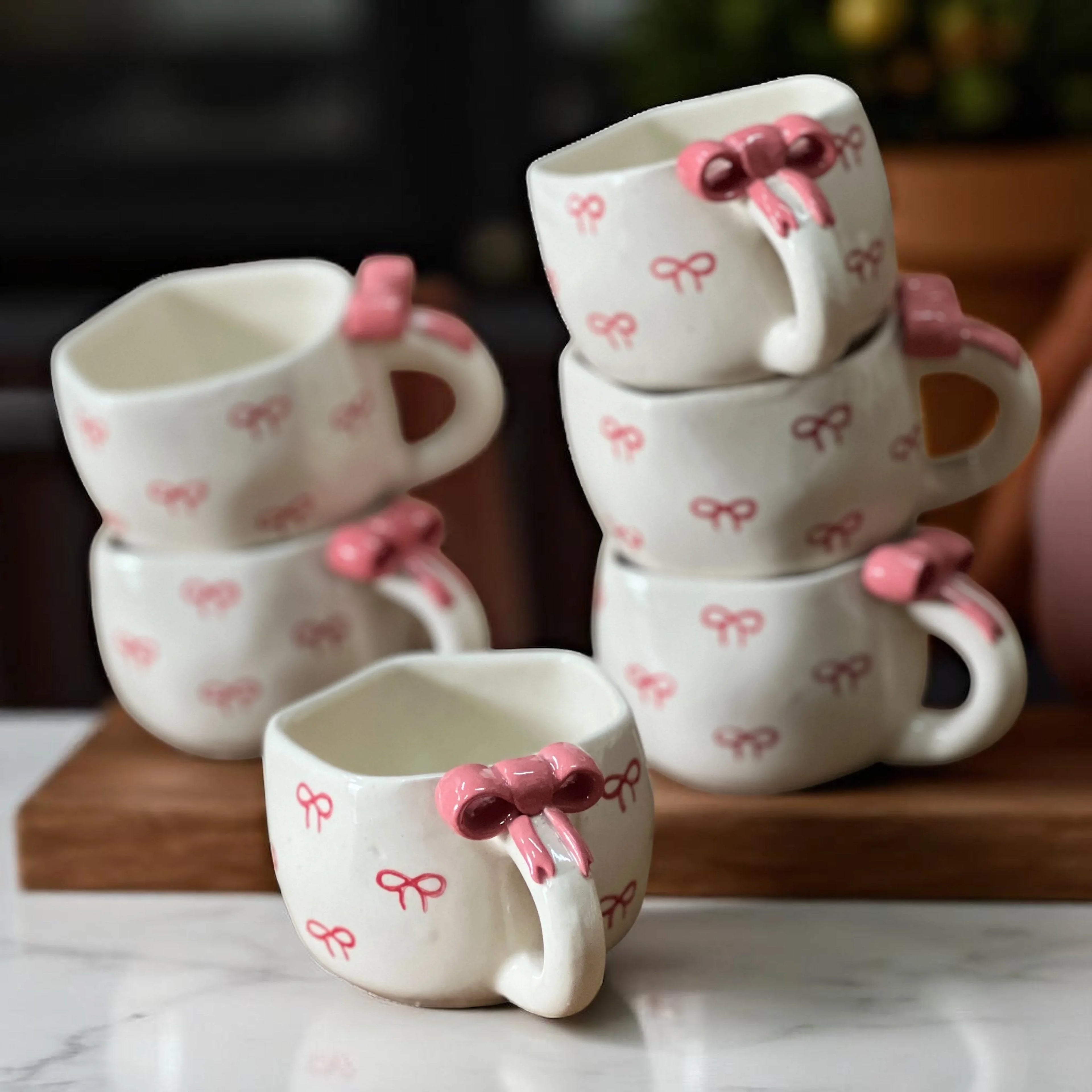 Bow Down Mugs Set of 6 - Clayful Homes