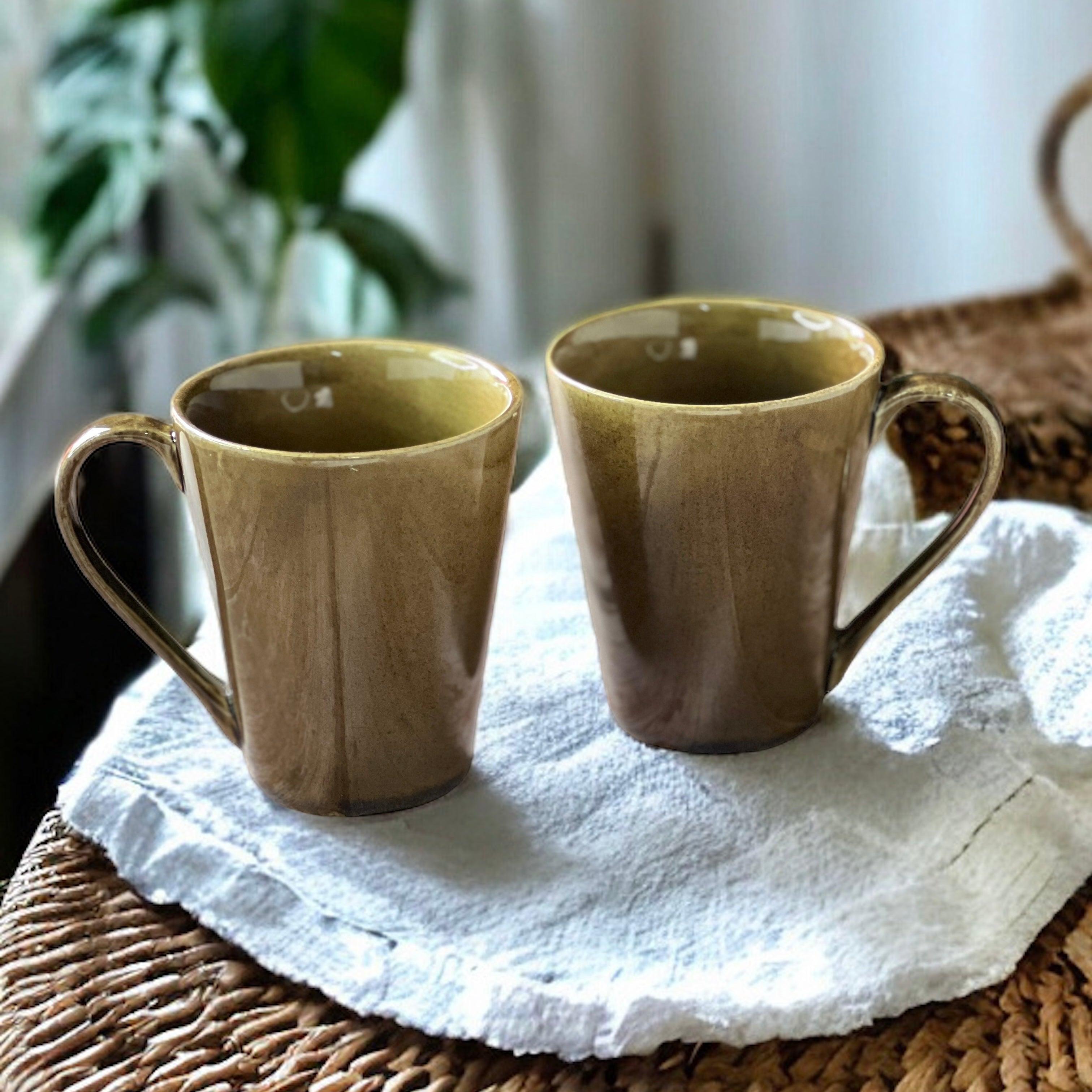 Madras Brown Mugs | Set of 2 - Clayful Homes