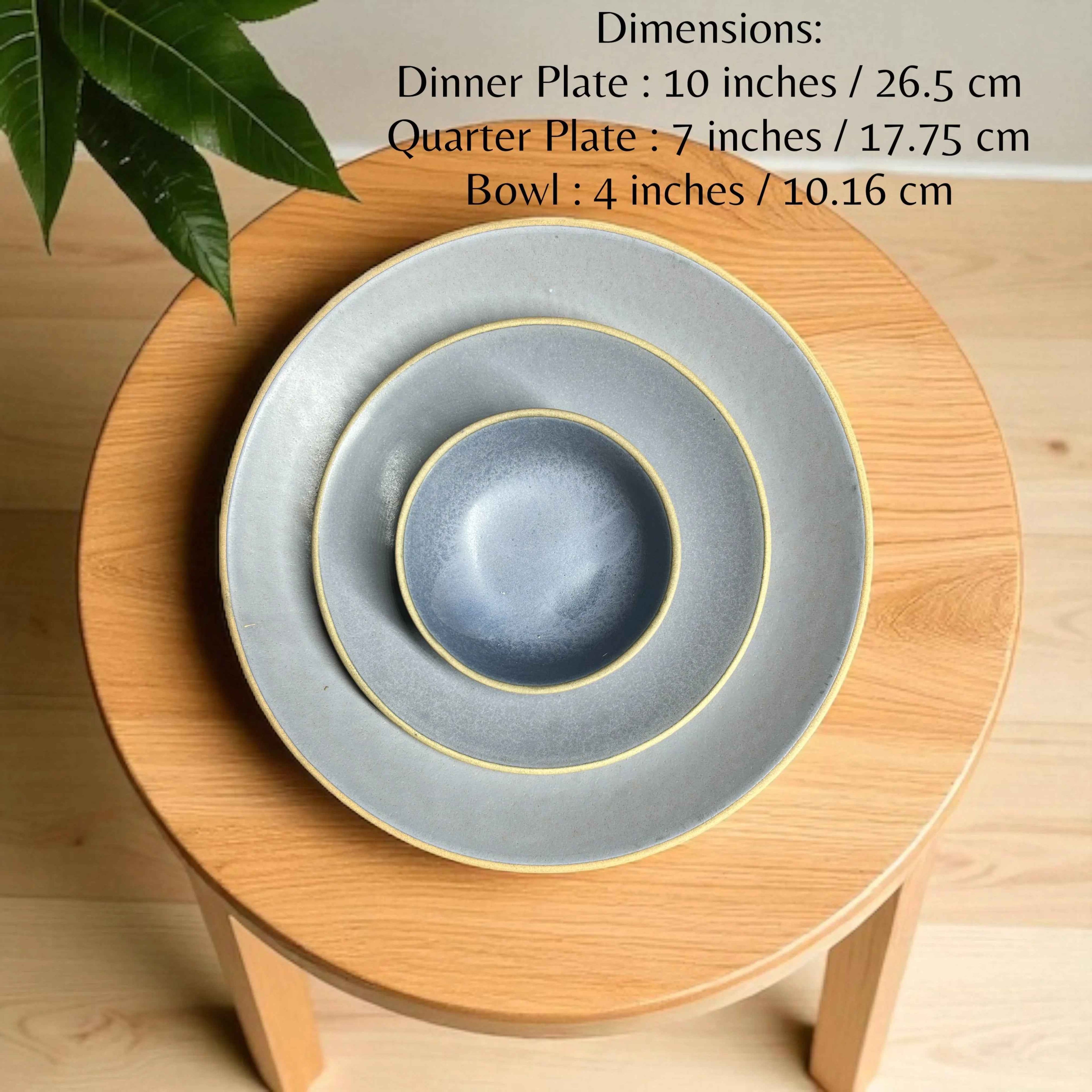 Earthy Blue Dinner set (18pcs) - Clayful Homes